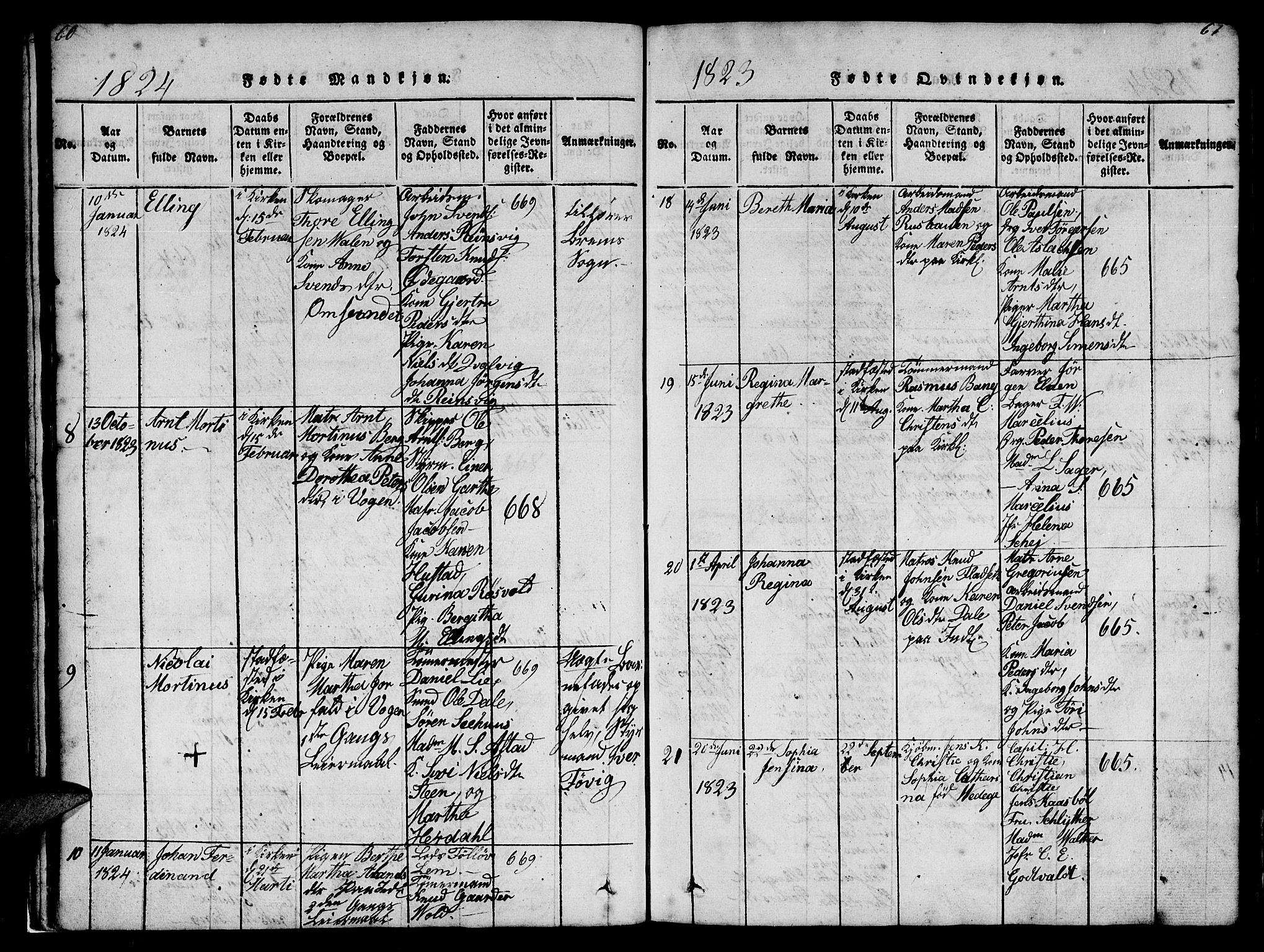 Ministerialprotokoller, klokkerbøker og fødselsregistre - Møre og Romsdal, AV/SAT-A-1454/572/L0856: Klokkerbok nr. 572C01, 1819-1832, s. 60-61