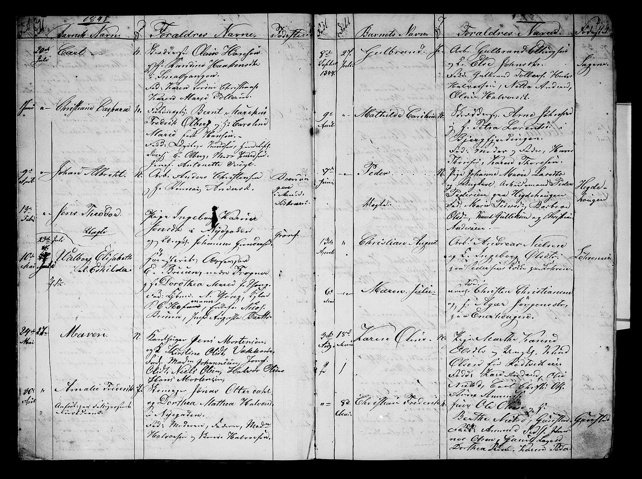 Aker prestekontor kirkebøker, AV/SAO-A-10861/G/L0008: Klokkerbok nr. 8, 1845-1848, s. 2-3