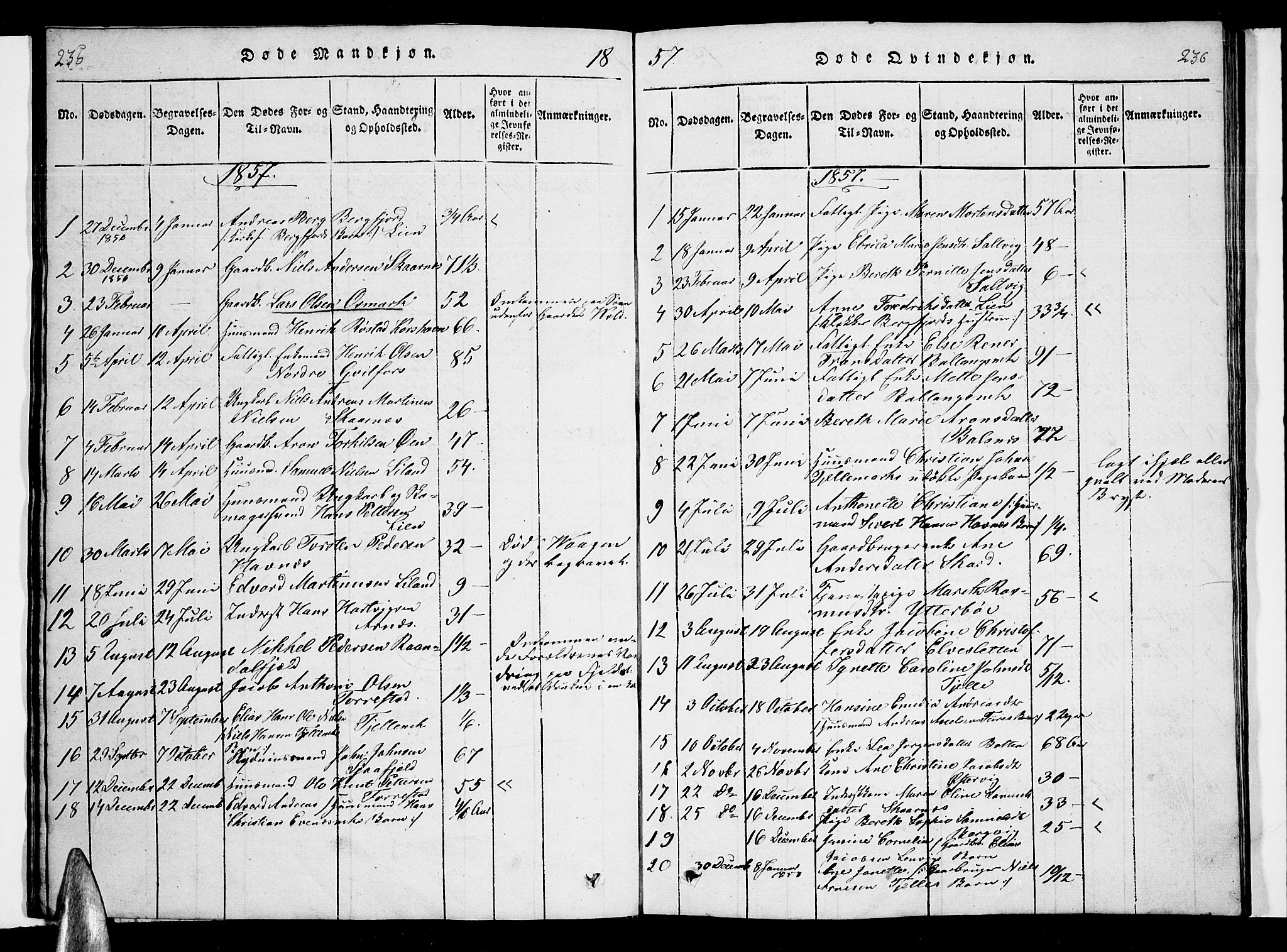 Ministerialprotokoller, klokkerbøker og fødselsregistre - Nordland, AV/SAT-A-1459/863/L0911: Klokkerbok nr. 863C01, 1821-1858, s. 235-236