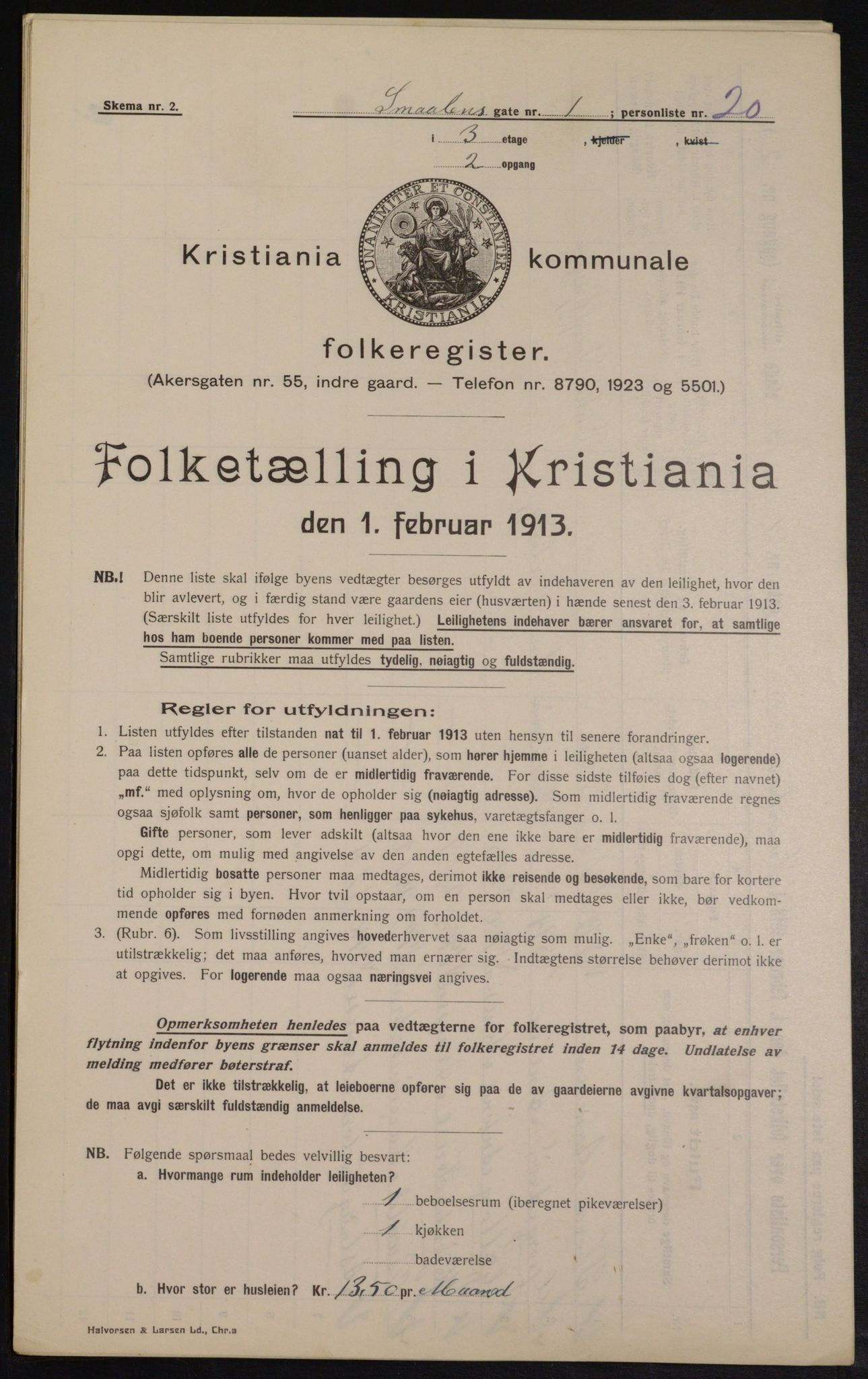 OBA, Kommunal folketelling 1.2.1913 for Kristiania, 1913, s. 97712