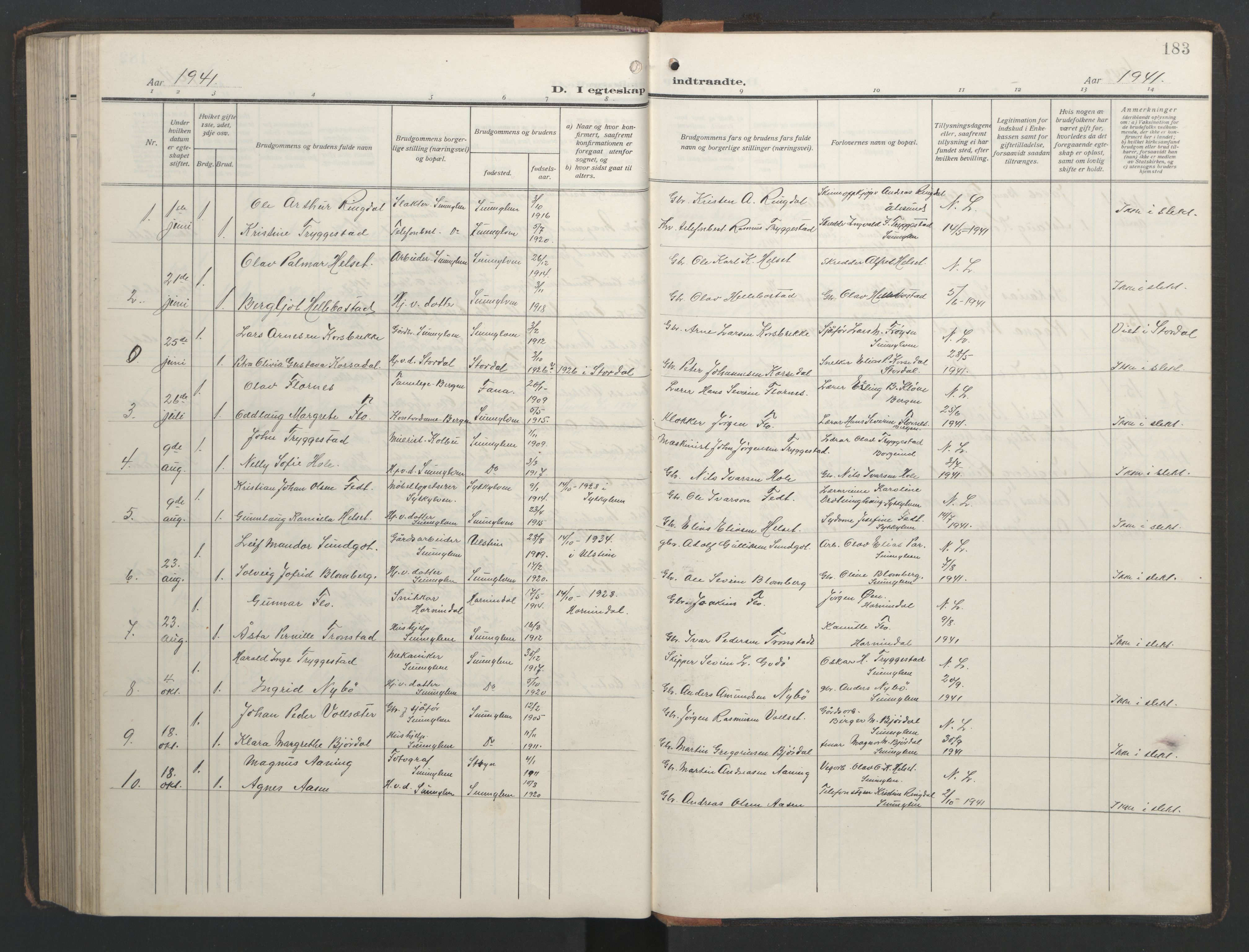 Ministerialprotokoller, klokkerbøker og fødselsregistre - Møre og Romsdal, AV/SAT-A-1454/517/L0232: Klokkerbok nr. 517C05, 1910-1946, s. 183