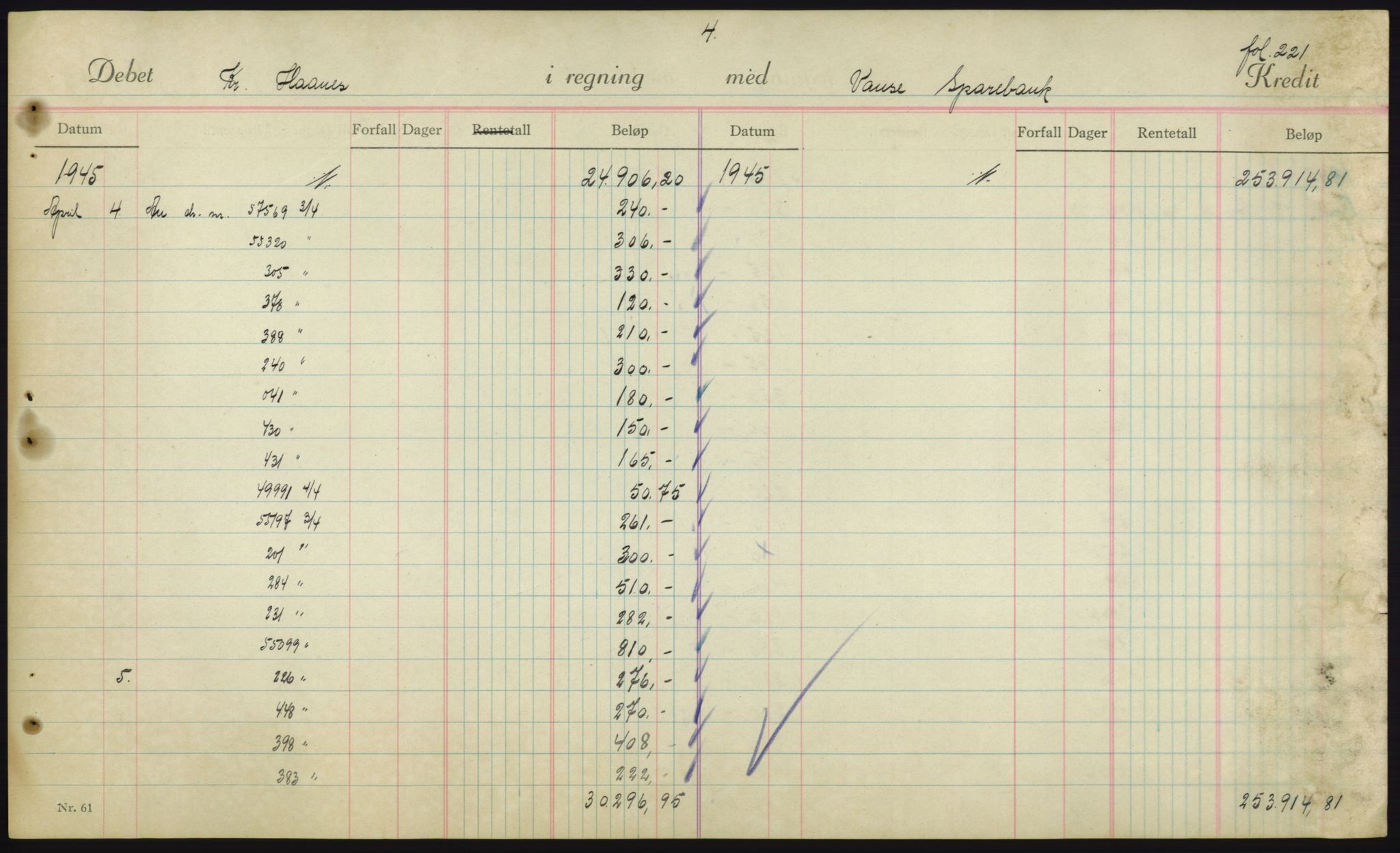 Forsvarsdepartementet, 10. kontor / Oppgjørskontoret, AV/RA-RAFA-1225/D/Db/L0180: Lista oppgjørskontor, 1942-1952, s. 1961