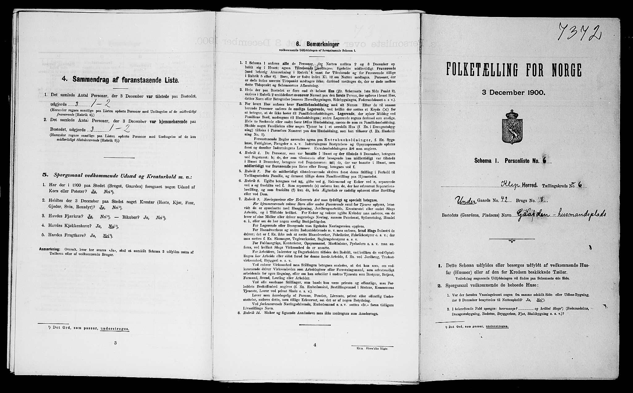 SAST, Folketelling 1900 for 1120 Klepp herred, 1900, s. 563