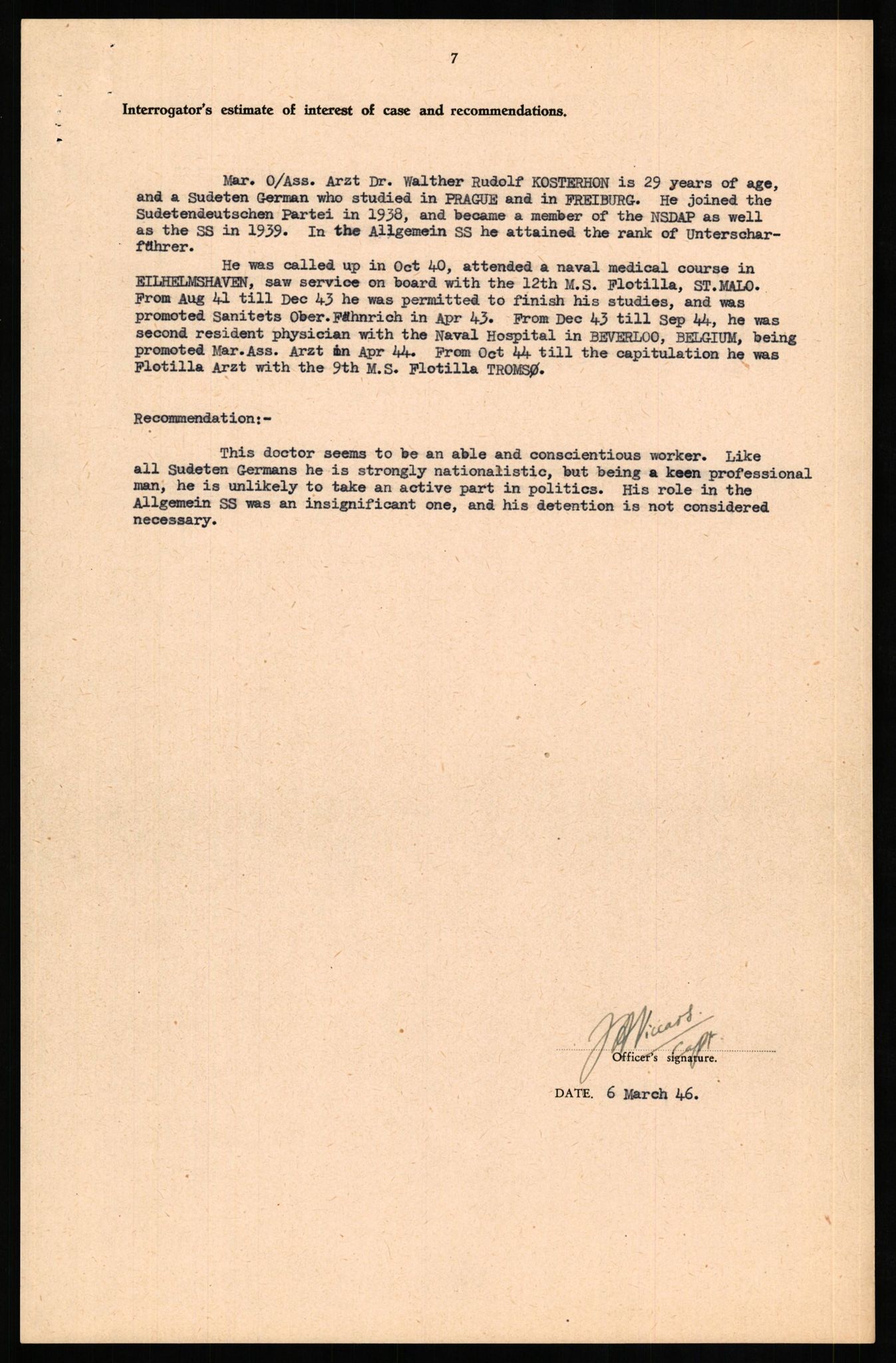 Forsvaret, Forsvarets overkommando II, AV/RA-RAFA-3915/D/Db/L0017: CI Questionaires. Tyske okkupasjonsstyrker i Norge. Tyskere., 1945-1946, s. 520