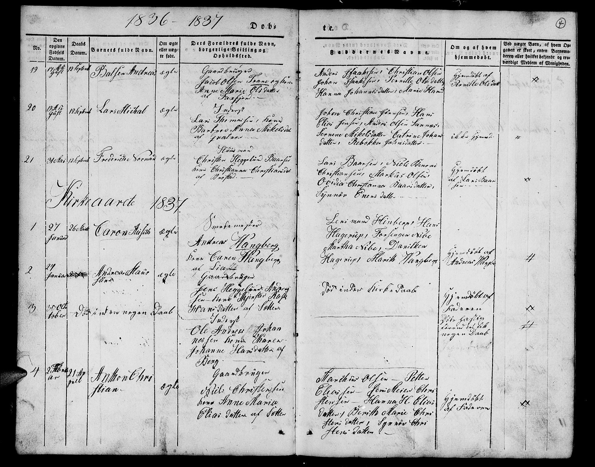Tranøy sokneprestkontor, AV/SATØ-S-1313/I/Ia/Iab/L0010klokker: Klokkerbok nr. 10, 1835-1844, s. 4