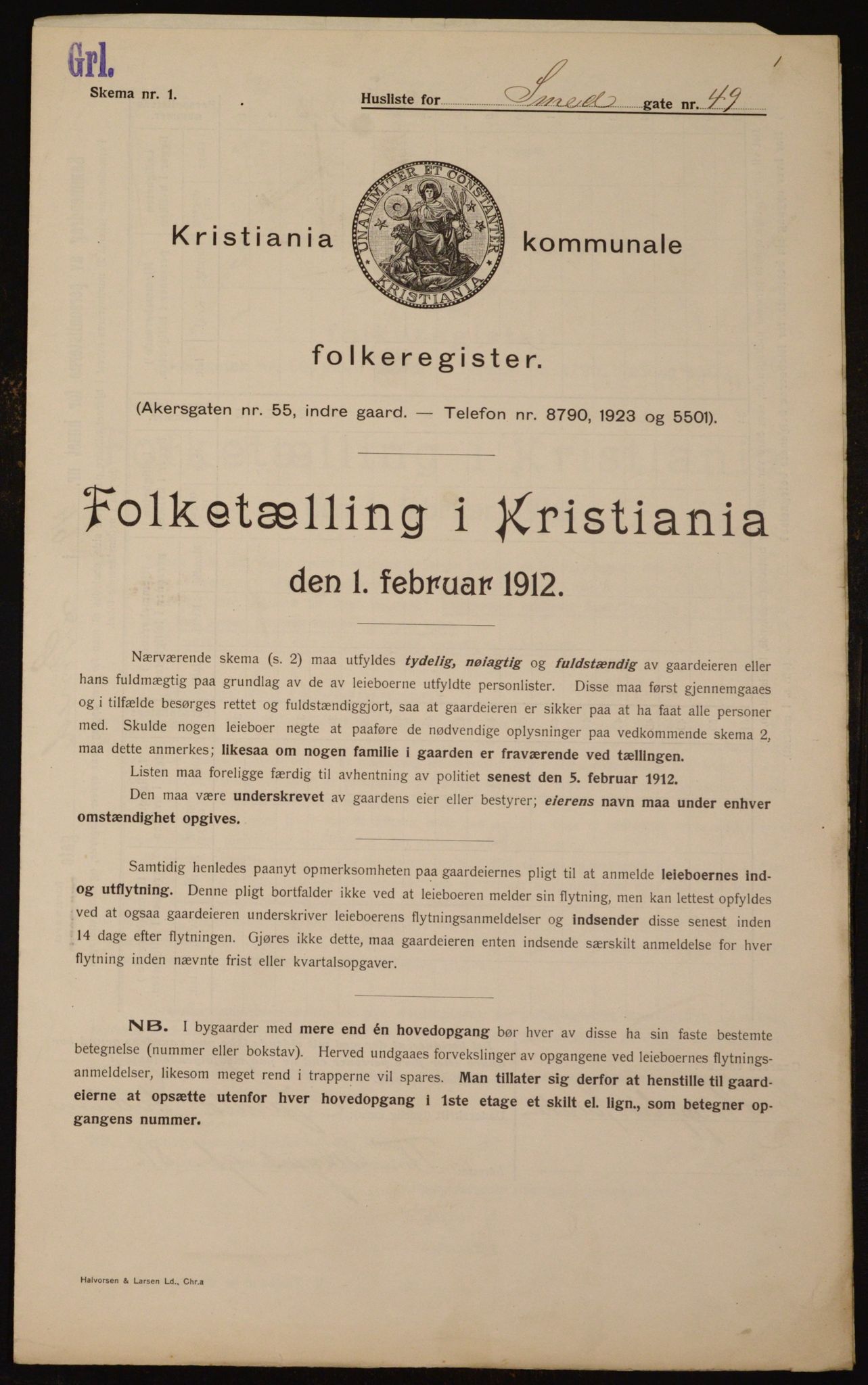 OBA, Kommunal folketelling 1.2.1912 for Kristiania, 1912, s. 97977