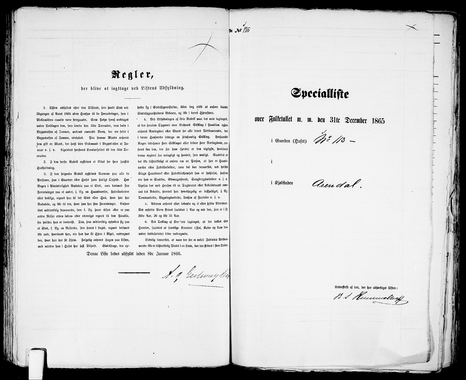 RA, Folketelling 1865 for 0903P Arendal prestegjeld, 1865, s. 255