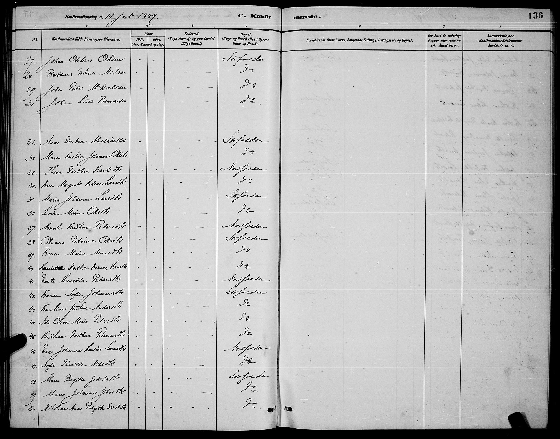 Ministerialprotokoller, klokkerbøker og fødselsregistre - Nordland, AV/SAT-A-1459/853/L0772: Ministerialbok nr. 853A11, 1881-1900, s. 136