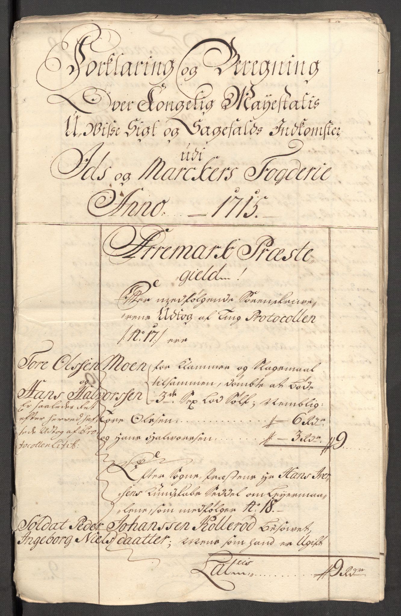 Rentekammeret inntil 1814, Reviderte regnskaper, Fogderegnskap, RA/EA-4092/R01/L0023: Fogderegnskap Idd og Marker, 1715-1716, s. 128
