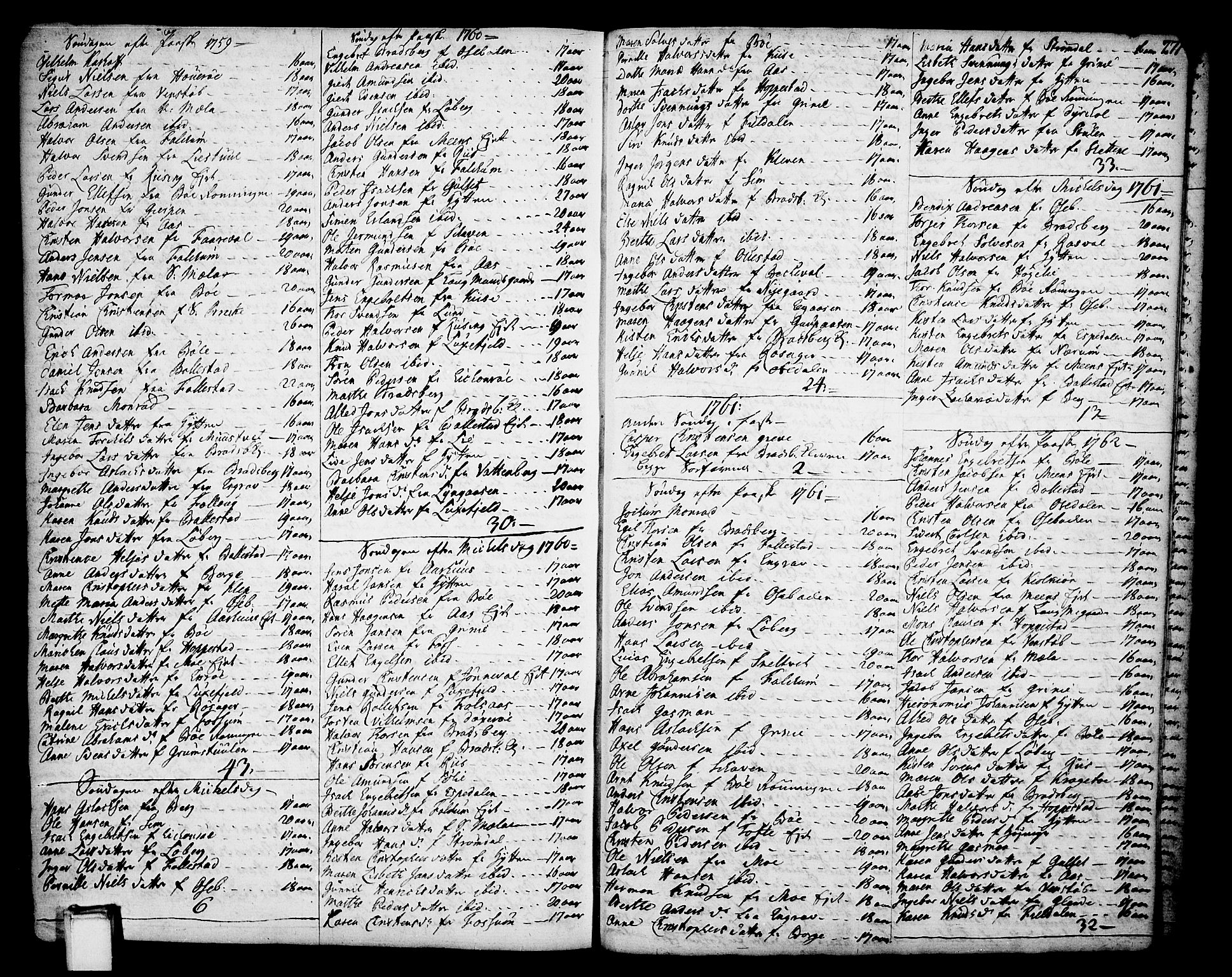Gjerpen kirkebøker, AV/SAKO-A-265/F/Fa/L0002: Ministerialbok nr. I 2, 1747-1795, s. 271
