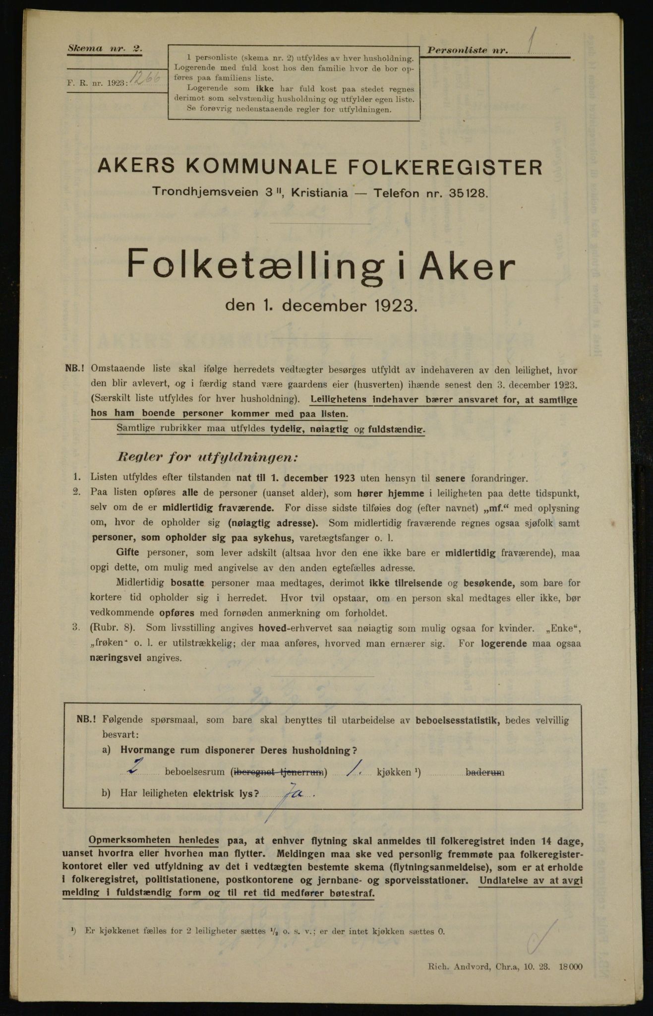 , Kommunal folketelling 1.12.1923 for Aker, 1923, s. 43959