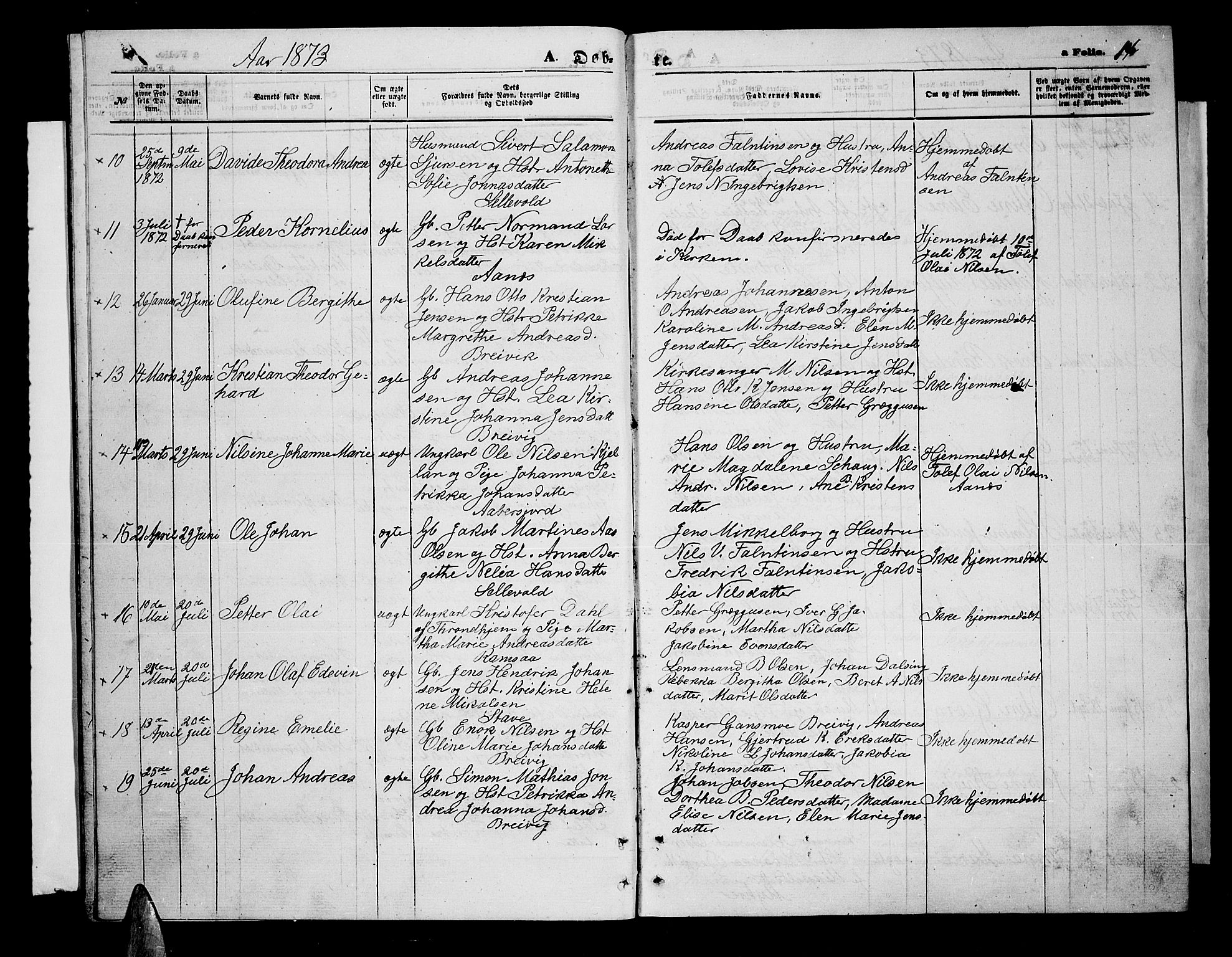 Ministerialprotokoller, klokkerbøker og fødselsregistre - Nordland, AV/SAT-A-1459/897/L1412: Klokkerbok nr. 897C02, 1867-1886, s. 14