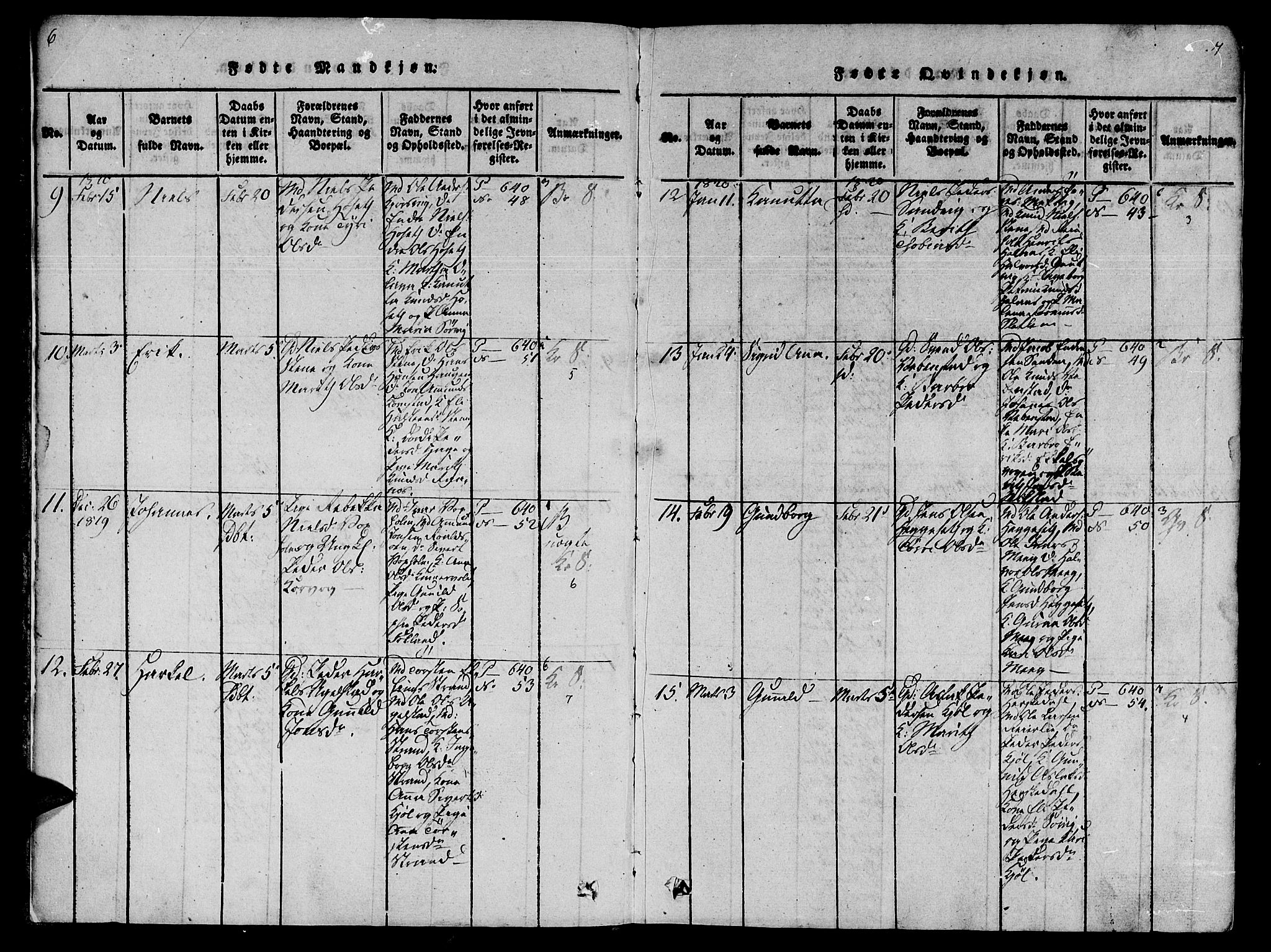 Ministerialprotokoller, klokkerbøker og fødselsregistre - Møre og Romsdal, AV/SAT-A-1454/568/L0800: Ministerialbok nr. 568A09 /1, 1819-1830, s. 6-7