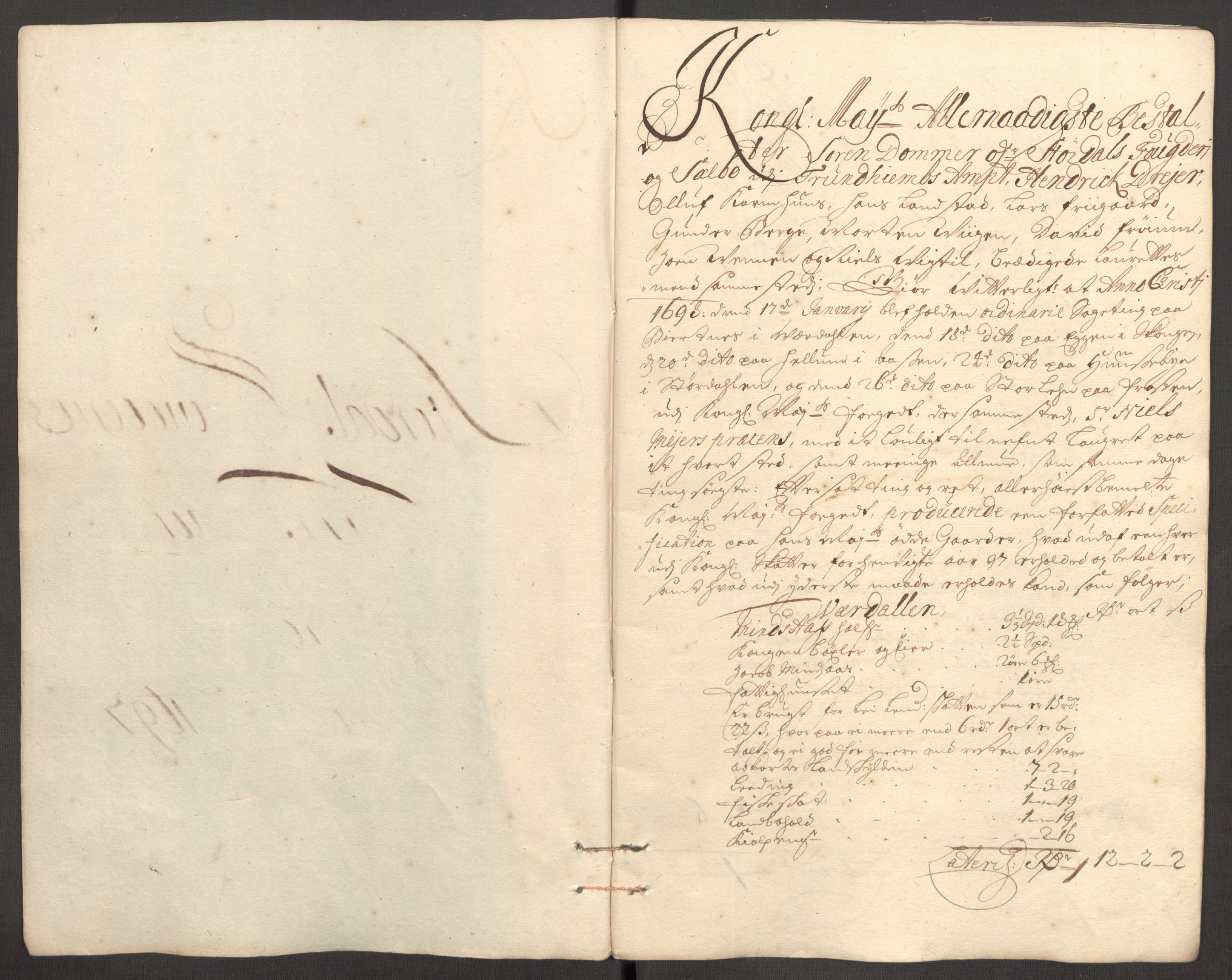 Rentekammeret inntil 1814, Reviderte regnskaper, Fogderegnskap, AV/RA-EA-4092/R62/L4189: Fogderegnskap Stjørdal og Verdal, 1697, s. 173