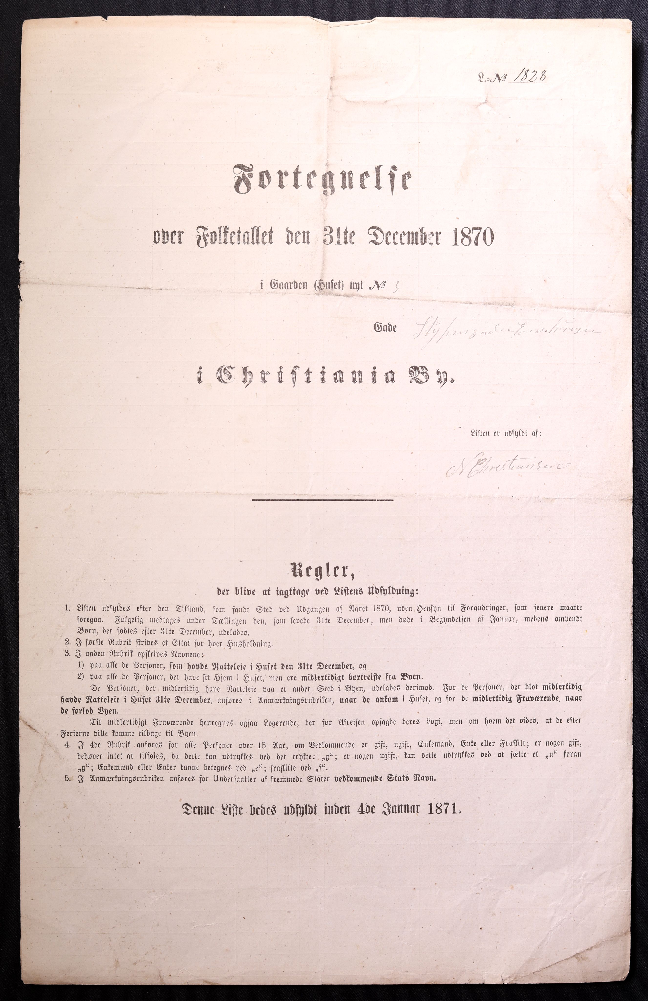 RA, Folketelling 1870 for 0301 Kristiania kjøpstad, 1870, s. 4079