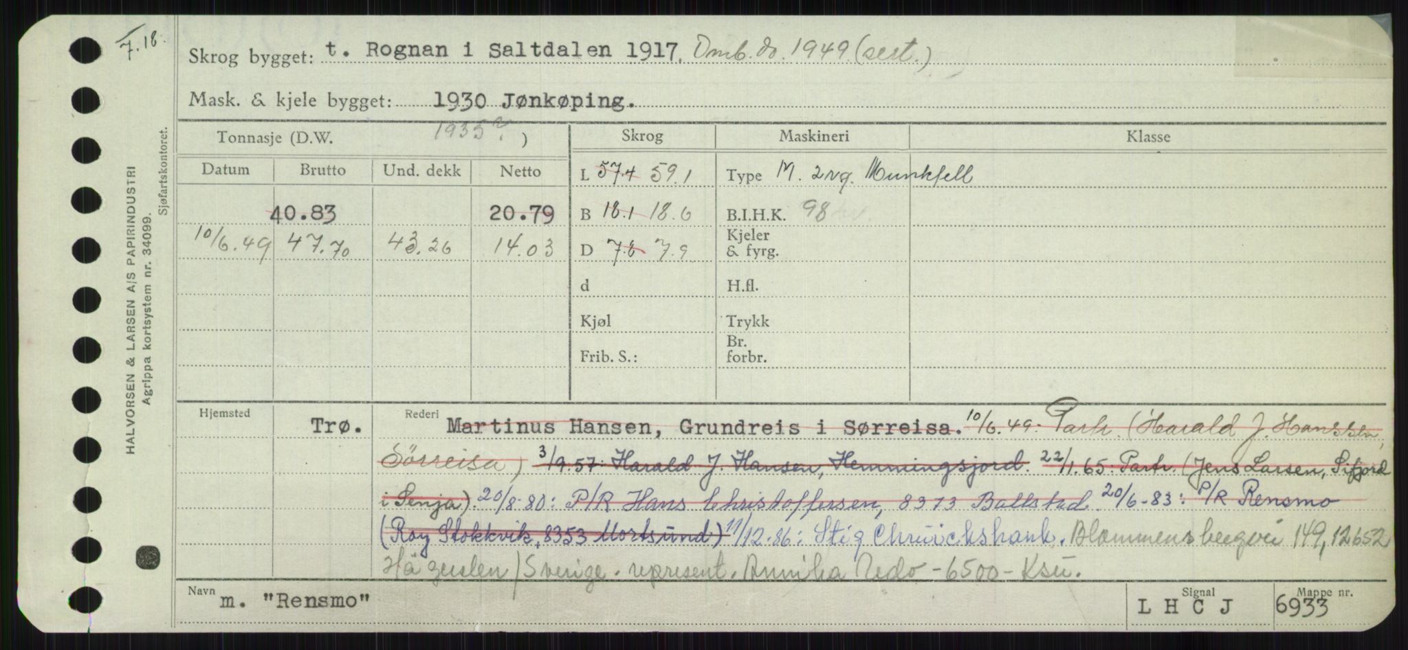 Sjøfartsdirektoratet med forløpere, Skipsmålingen, RA/S-1627/H/Ha/L0004/0002: Fartøy, Mas-R / Fartøy, Odin-R, s. 649