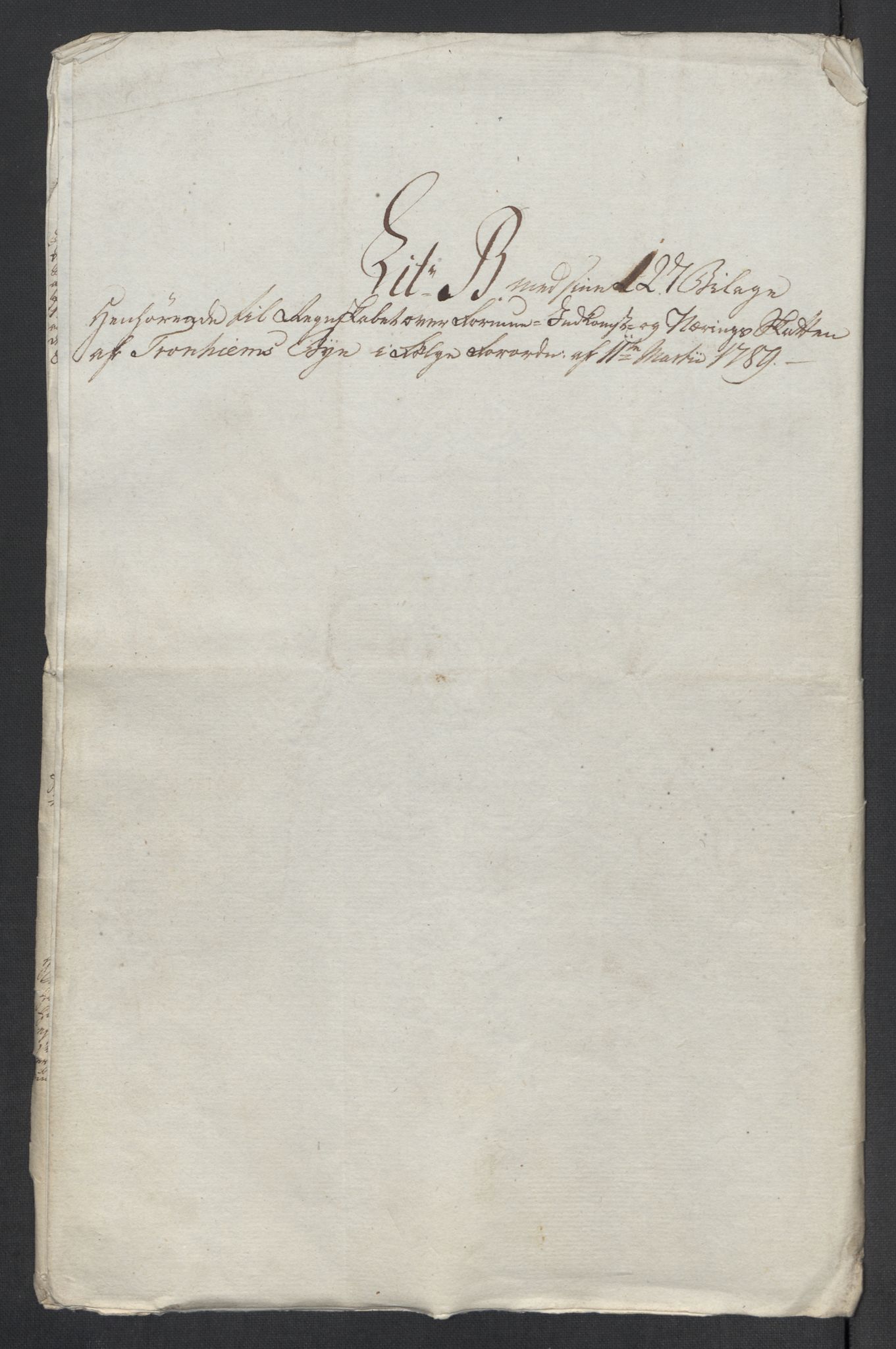 Rentekammeret inntil 1814, Reviderte regnskaper, Mindre regnskaper, RA/EA-4068/Rf/Rfe/L0052:  Trondheim, 1789, s. 6