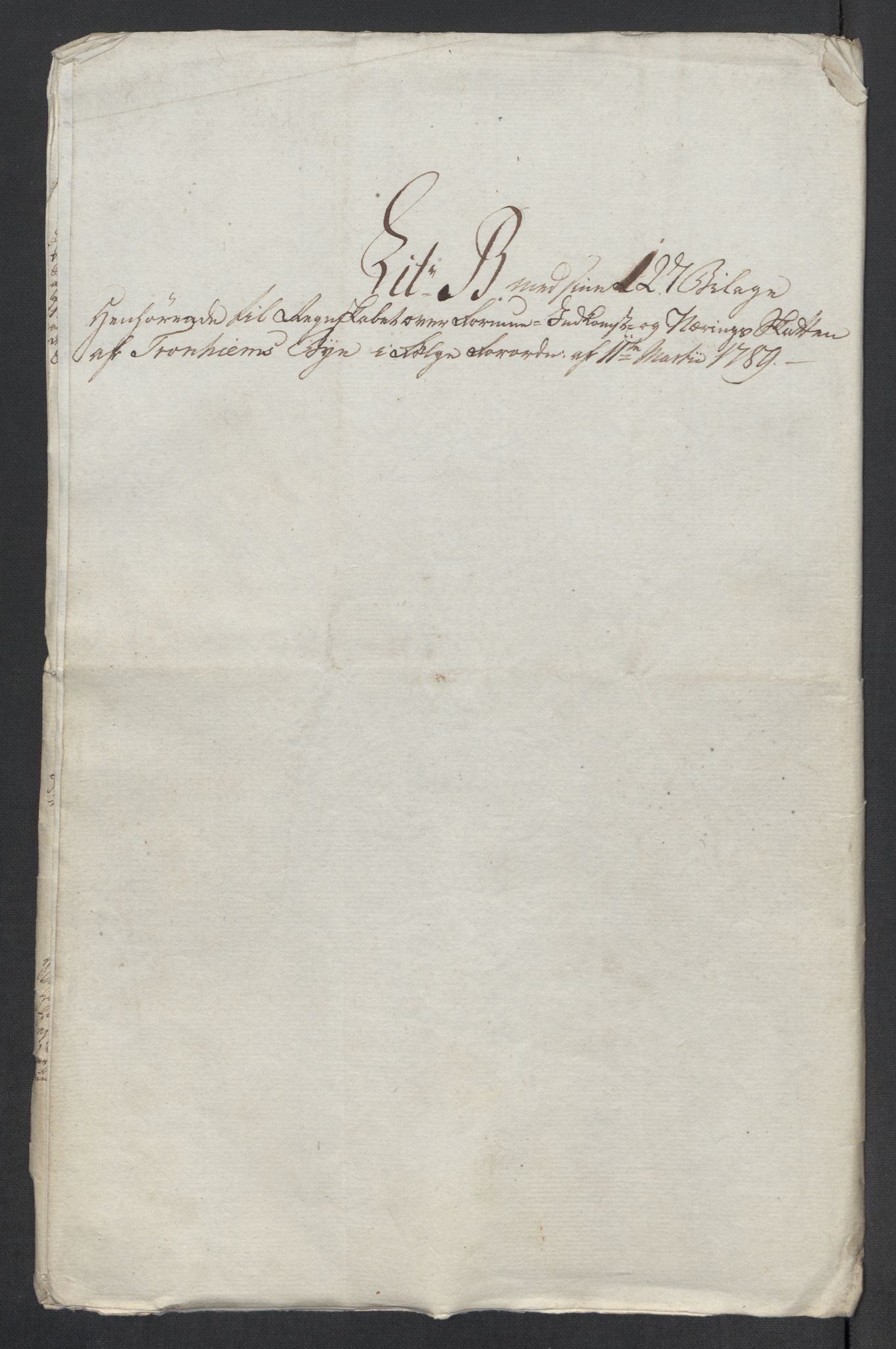 Rentekammeret inntil 1814, Reviderte regnskaper, Mindre regnskaper, AV/RA-EA-4068/Rf/Rfe/L0052:  Trondheim, 1789, s. 6
