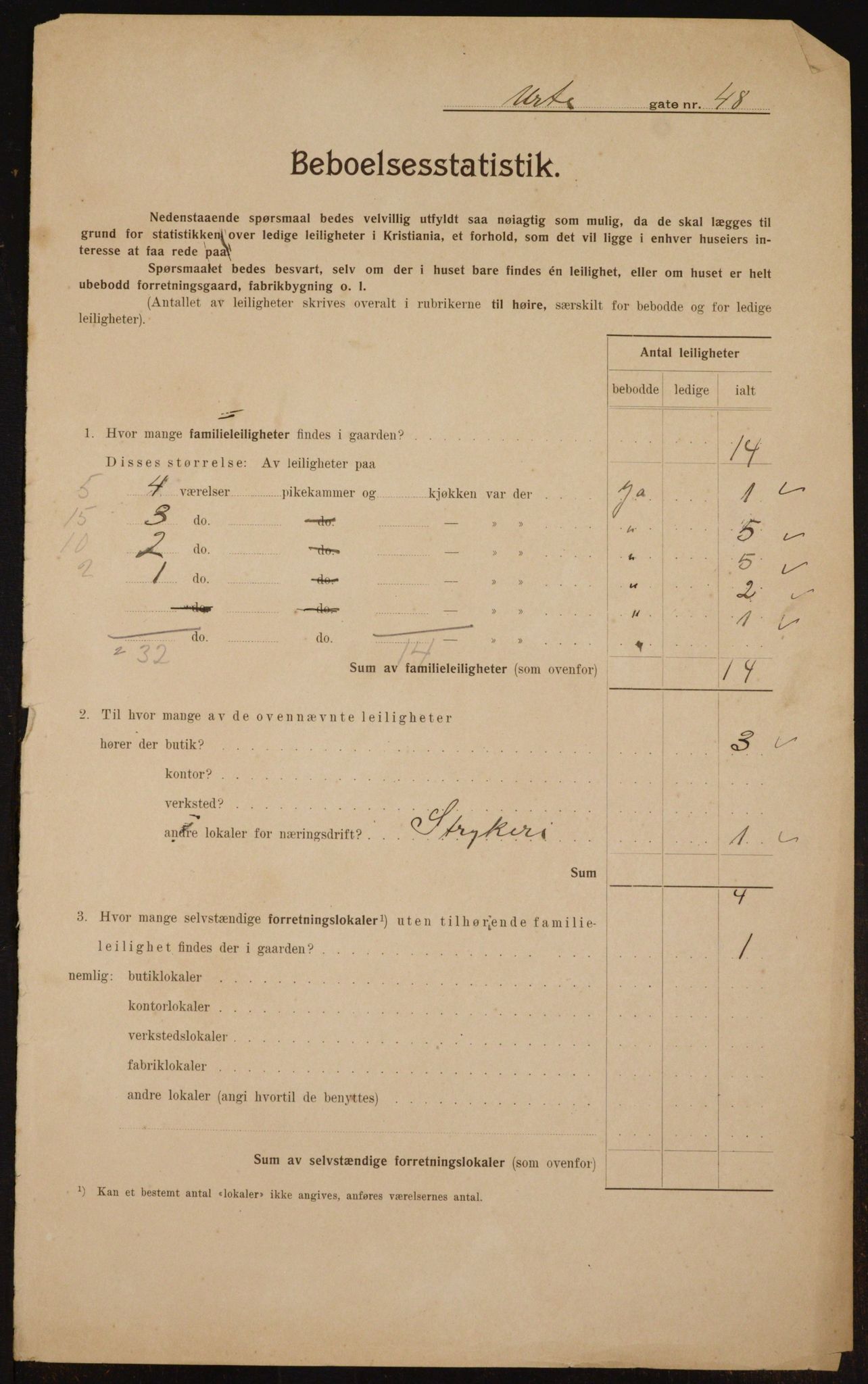 OBA, Kommunal folketelling 1.2.1910 for Kristiania, 1910, s. 115003