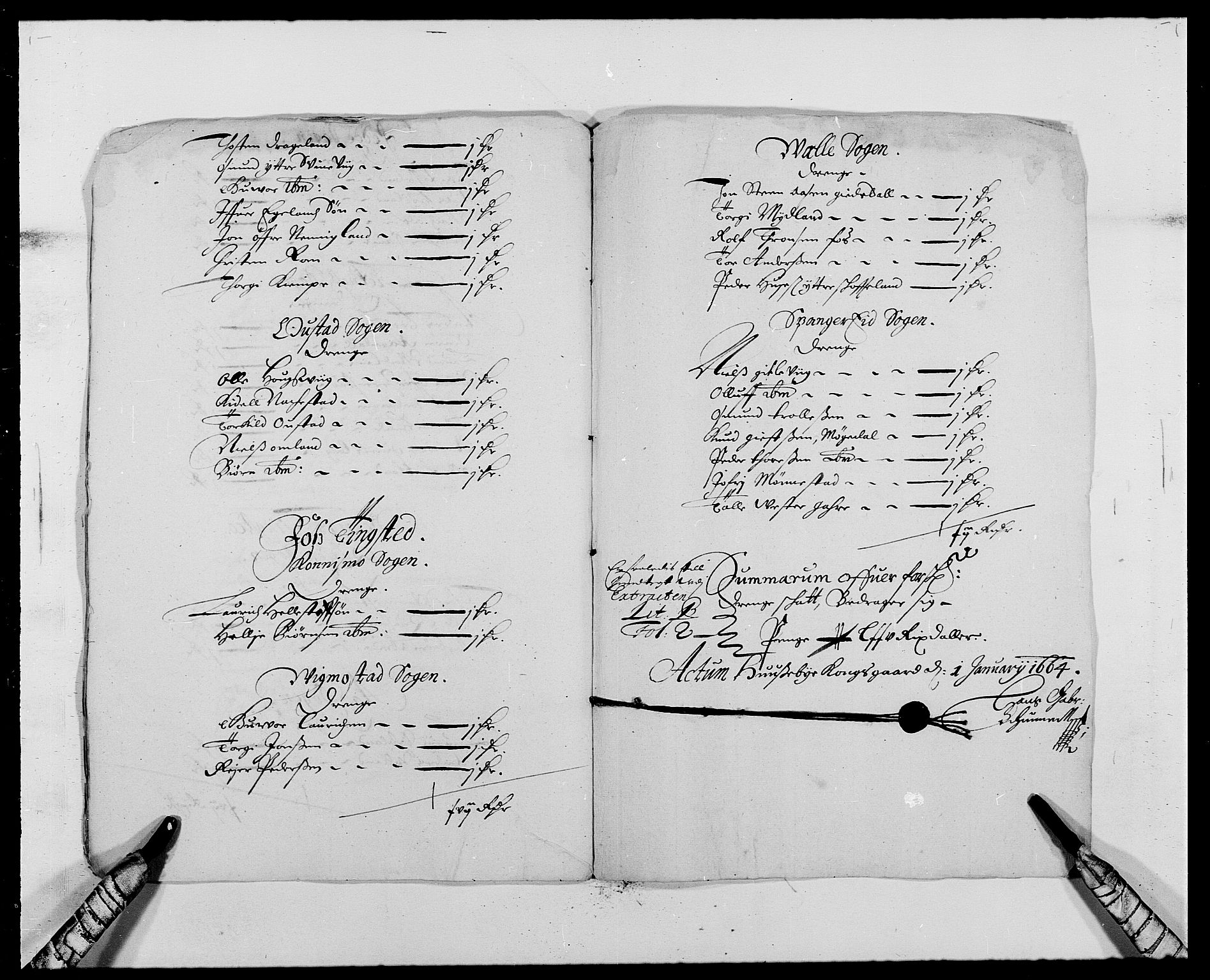 Rentekammeret inntil 1814, Reviderte regnskaper, Fogderegnskap, RA/EA-4092/R41/L2523: Fogderegnskap Lista, 1663-1664, s. 157