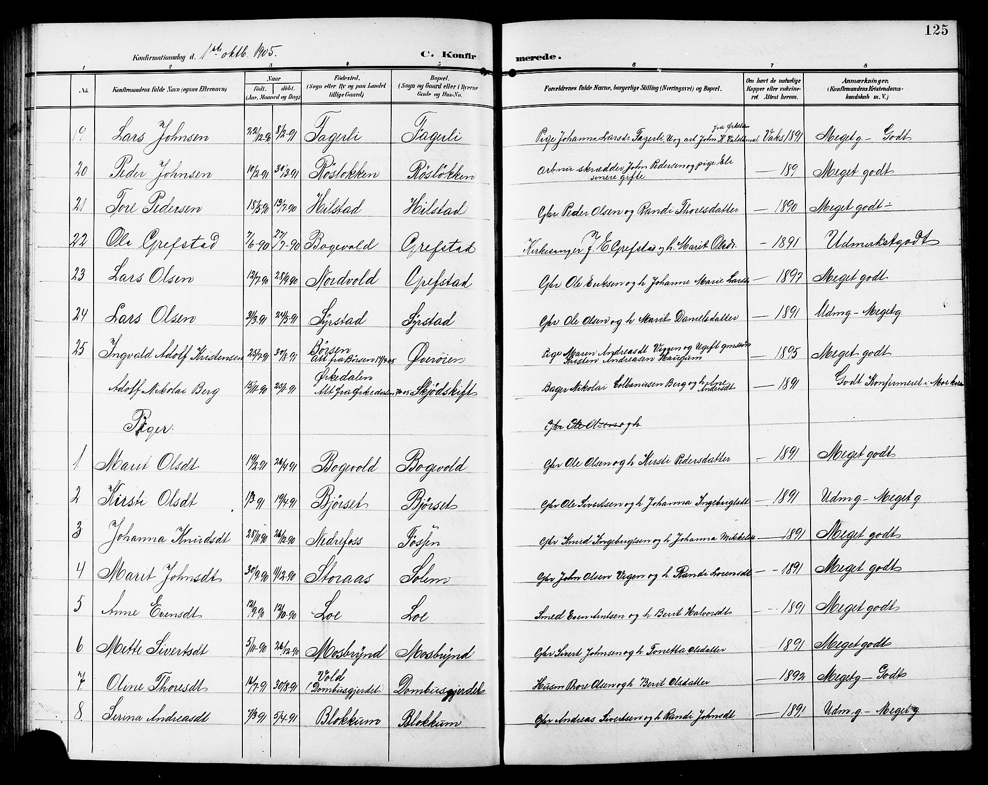 Ministerialprotokoller, klokkerbøker og fødselsregistre - Sør-Trøndelag, SAT/A-1456/672/L0864: Klokkerbok nr. 672C03, 1902-1914, s. 125
