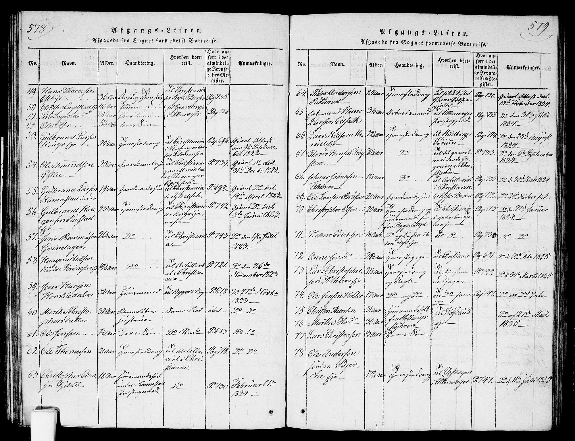 Nannestad prestekontor Kirkebøker, AV/SAO-A-10414a/G/Ga/L0001: Klokkerbok nr. I 1, 1815-1839, s. 578-579