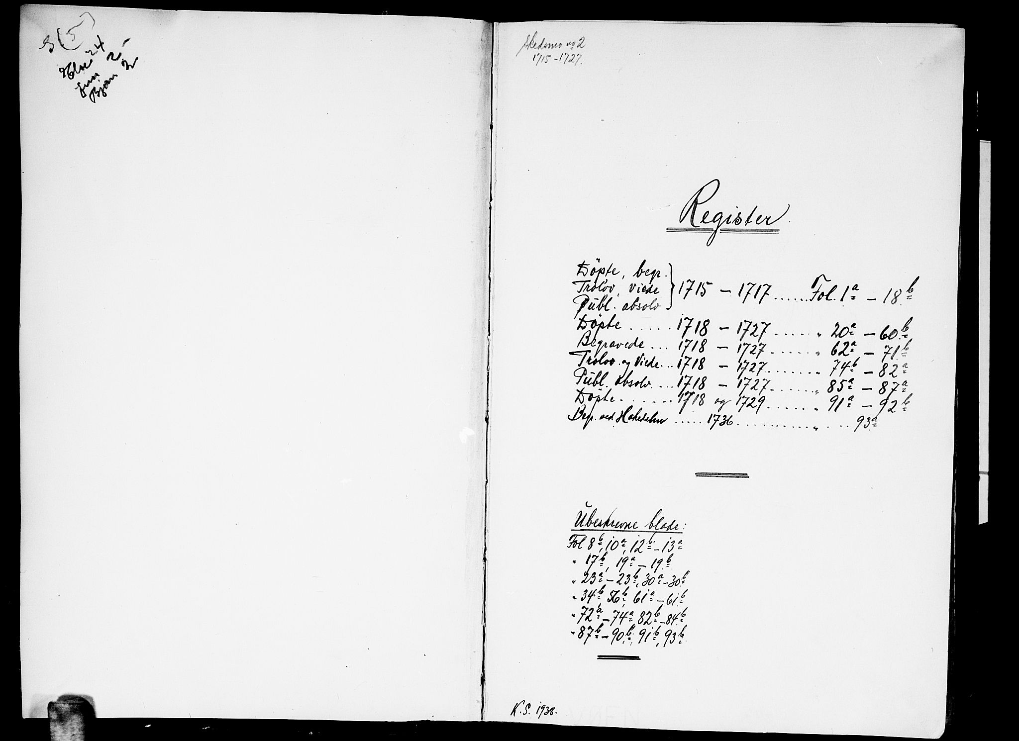 Skedsmo prestekontor Kirkebøker, SAO/A-10033a/F/Fa/L0002: Ministerialbok nr. I 2, 1715-1727