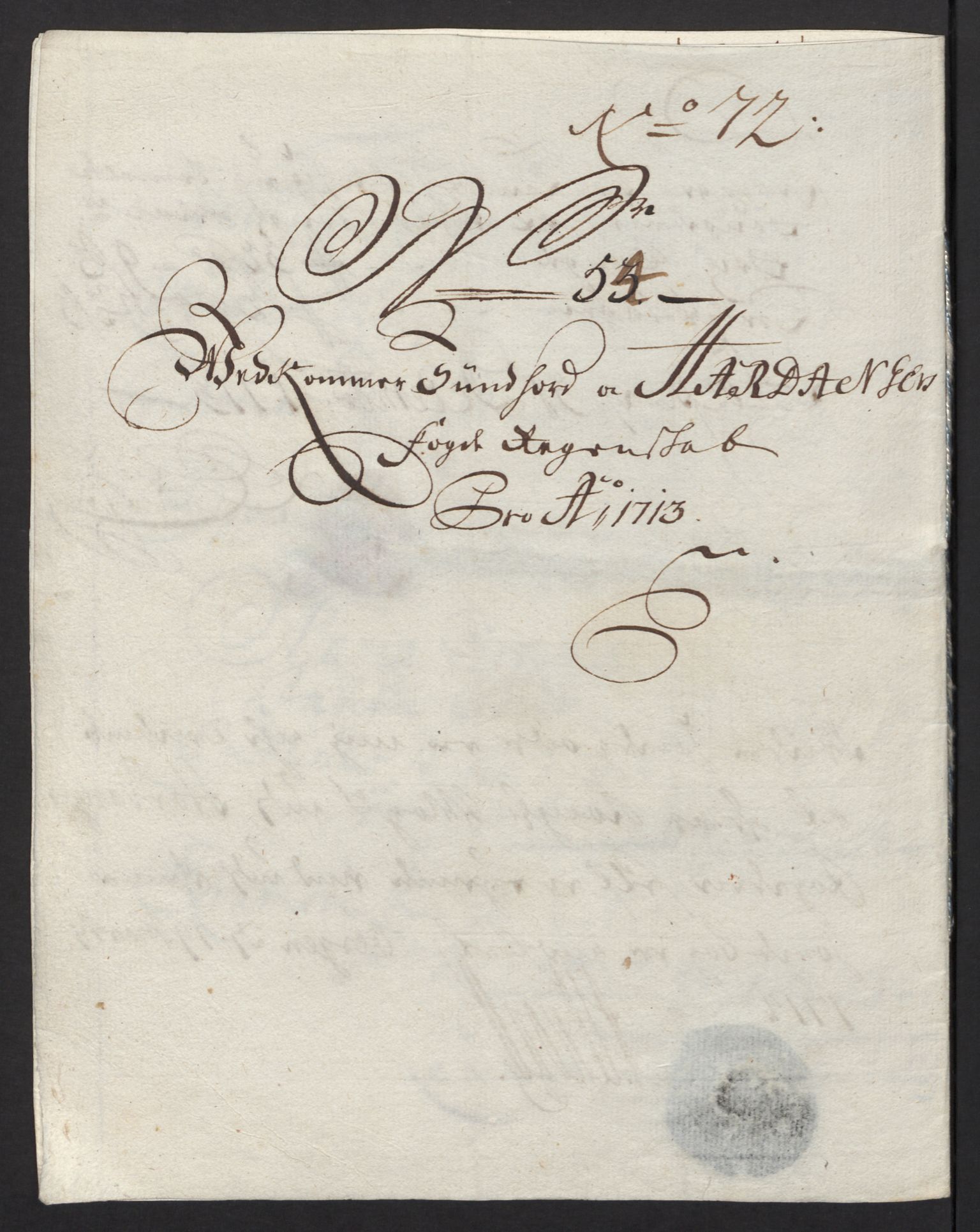 Rentekammeret inntil 1814, Reviderte regnskaper, Fogderegnskap, AV/RA-EA-4092/R48/L2989: Fogderegnskap Sunnhordland og Hardanger, 1713, s. 344