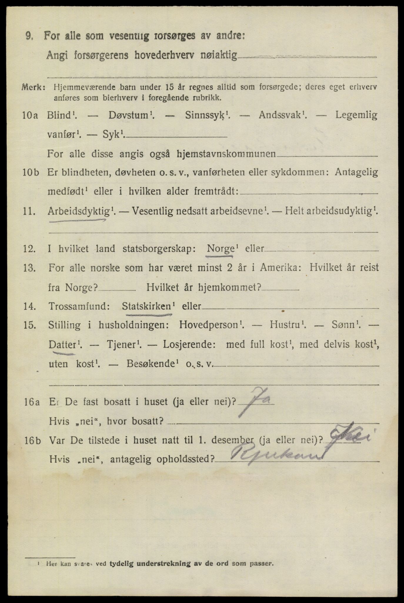 SAKO, Folketelling 1920 for 0824 Gransherad herred, 1920, s. 639