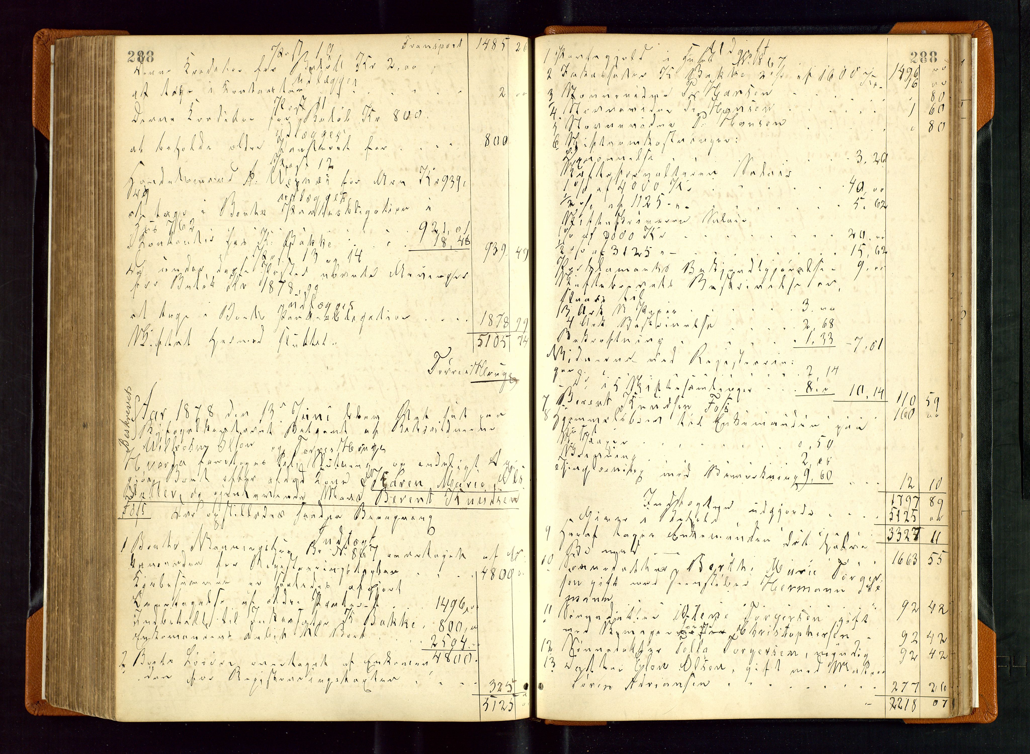 Stavanger byfogd, AV/SAST-A-101408/001/5/50/503BD/L0002: Skifteutlodningsprotokoll, 1871-1878, s. 288