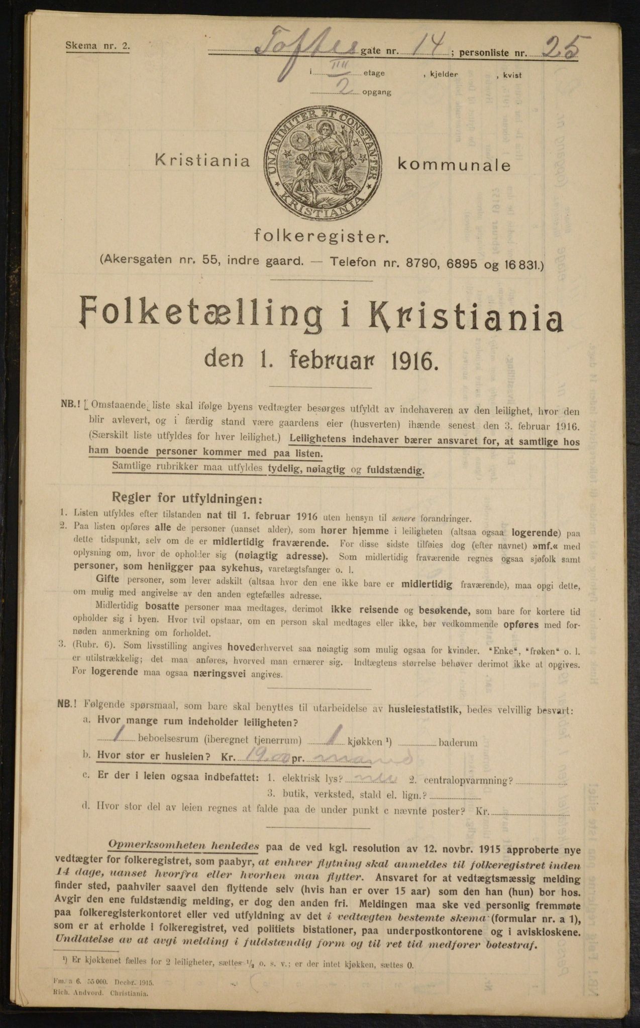 OBA, Kommunal folketelling 1.2.1916 for Kristiania, 1916, s. 114775