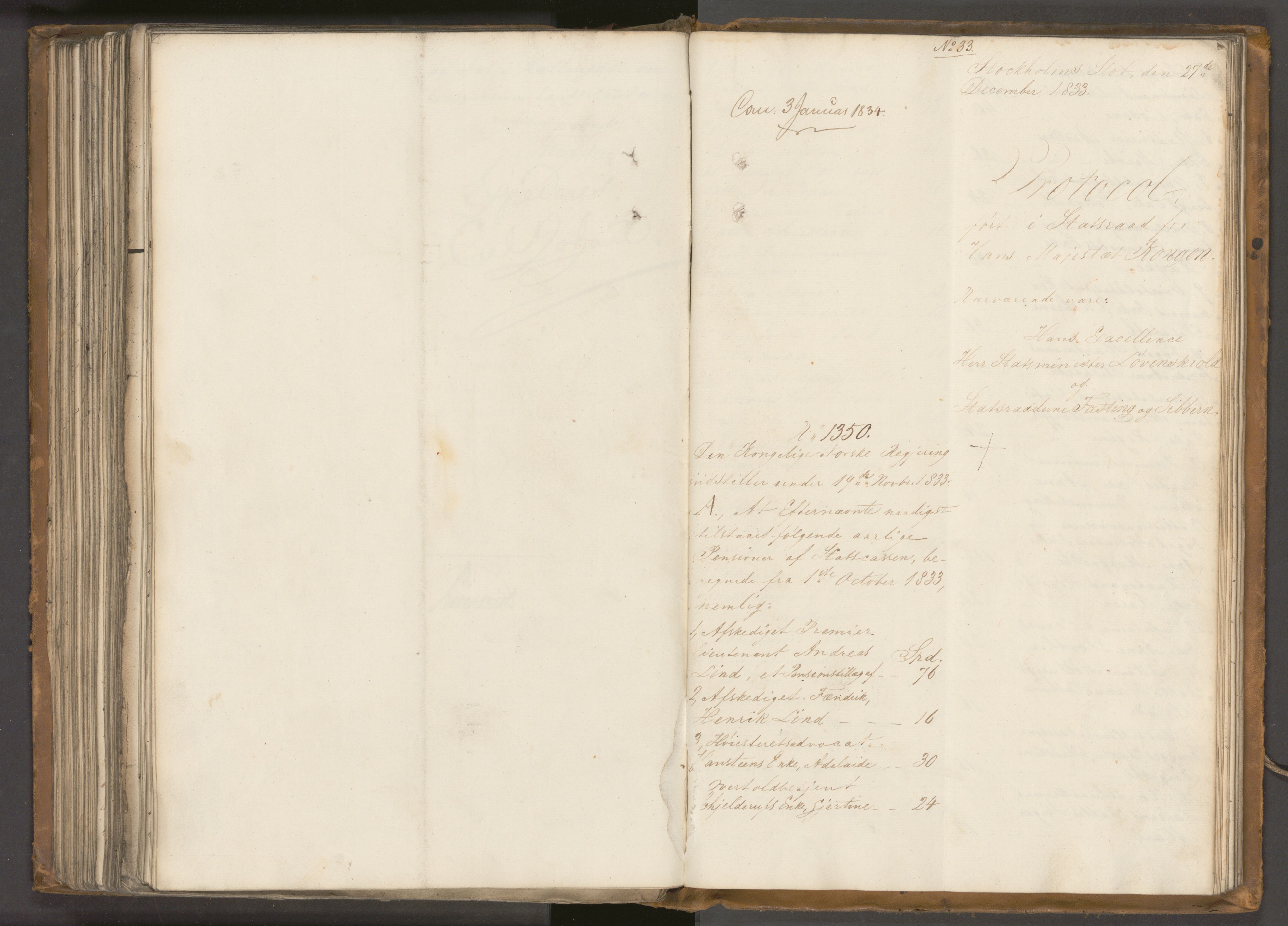 Statsrådssekretariatet, AV/RA-S-1001/A/Ab/L0037: Kgl. res. nr. 605-1251, 2. halvår, 1833