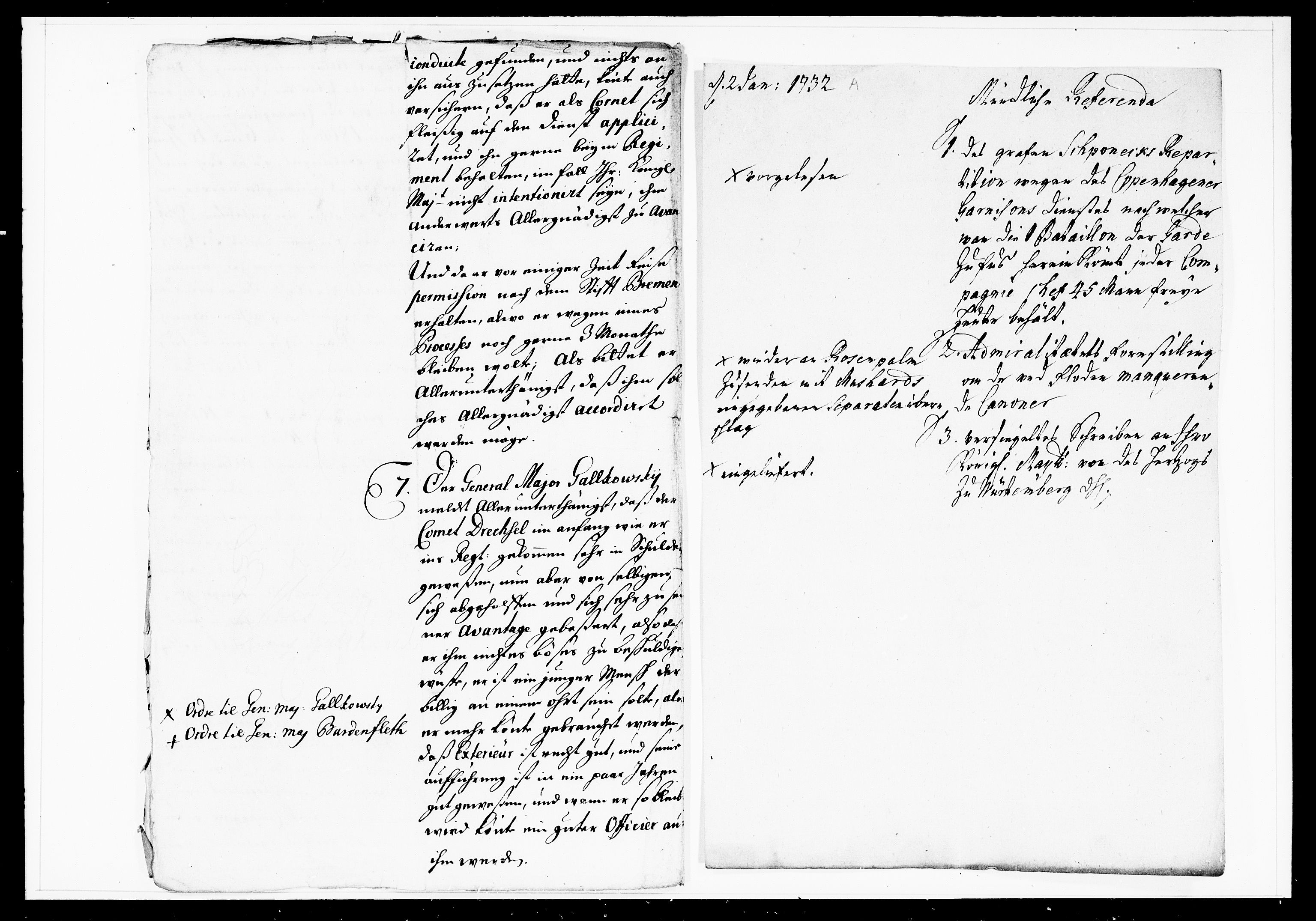 Krigskollegiet, Krigskancelliet, DRA/A-0006/-/1103-1107: Refererede sager, 1732, s. 5