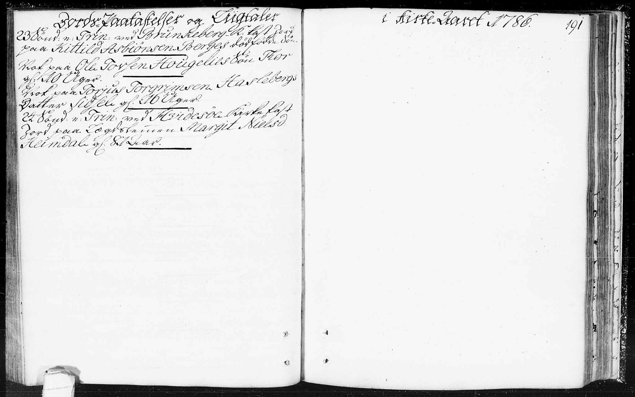 Kviteseid kirkebøker, SAKO/A-276/F/Fa/L0002: Ministerialbok nr. I 2, 1773-1786, s. 191