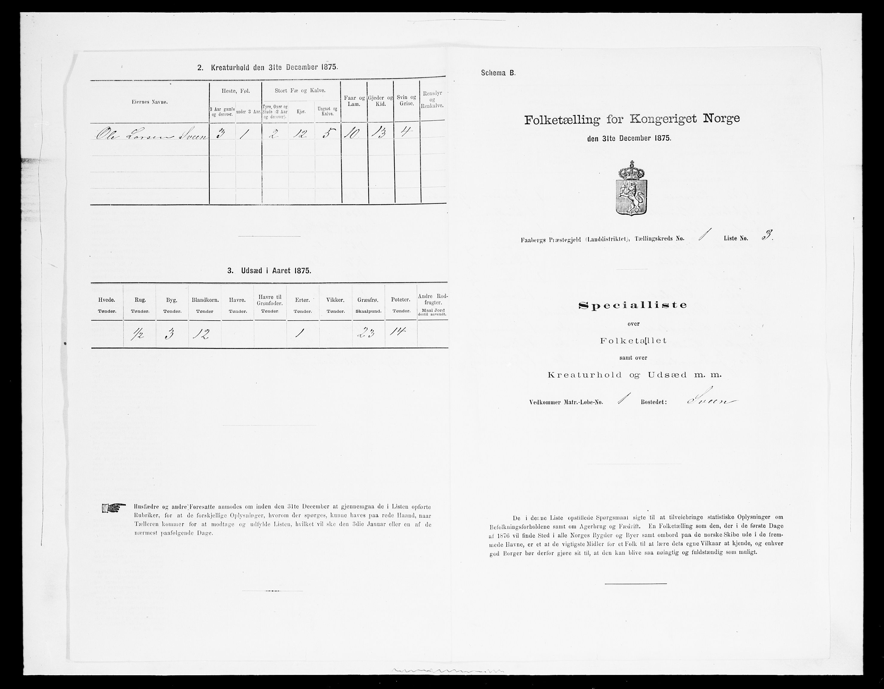 SAH, Folketelling 1875 for 0524L Fåberg prestegjeld, Fåberg sokn og Lillehammer landsokn, 1875, s. 115