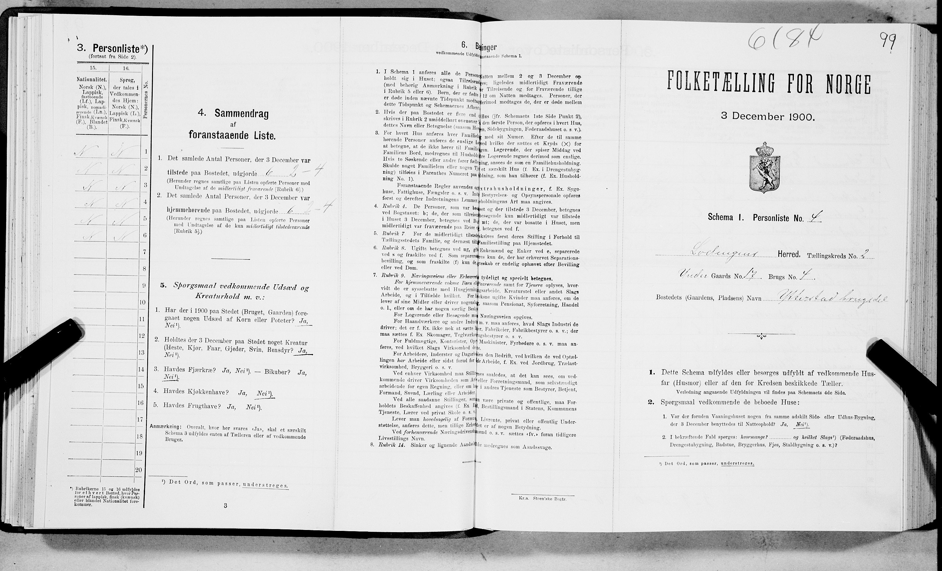 SAT, Folketelling 1900 for 1851 Lødingen herred, 1900, s. 99