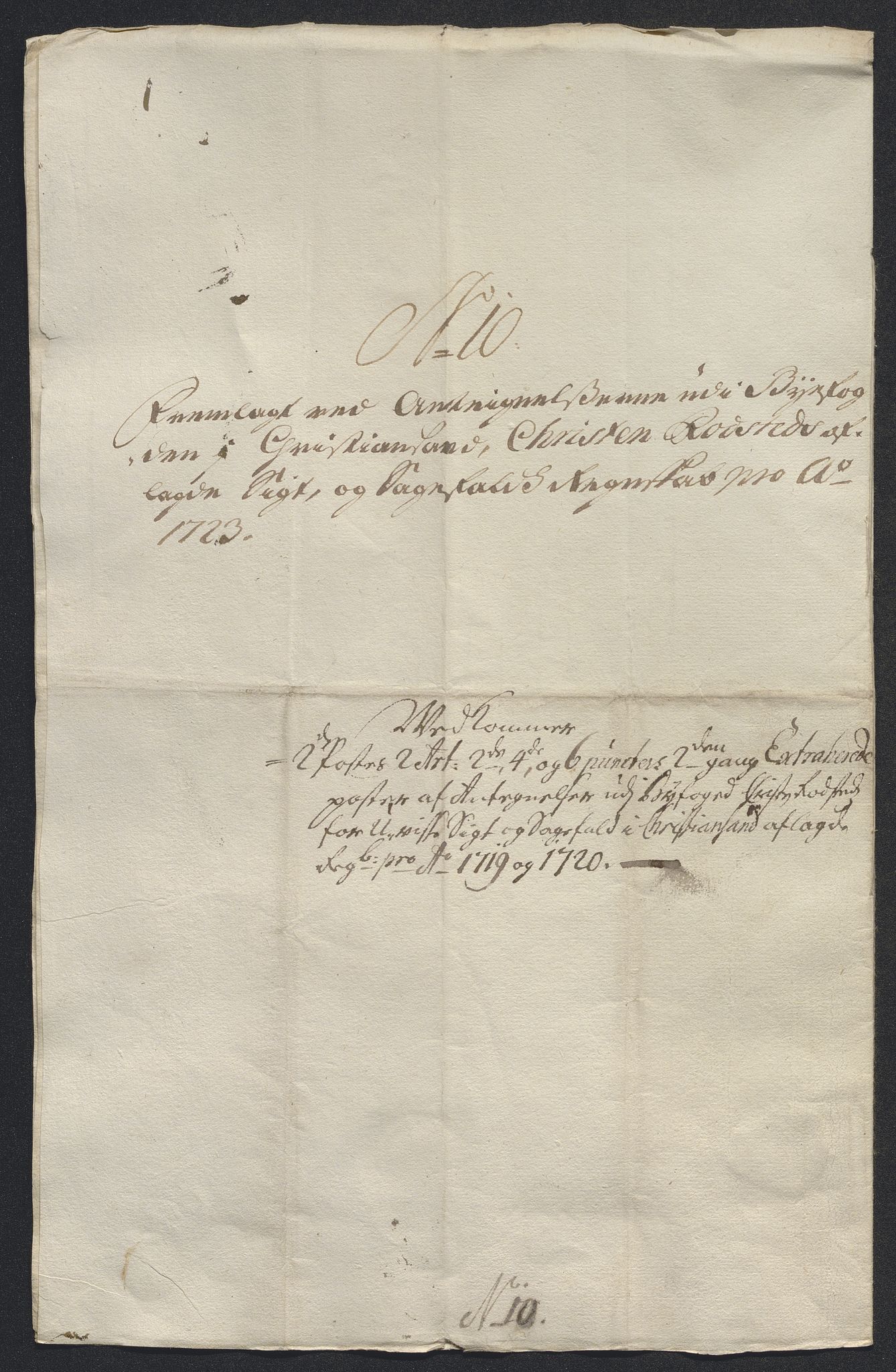 Rentekammeret inntil 1814, Reviderte regnskaper, Byregnskaper, AV/RA-EA-4066/R/Rm/L0286: [M19] Sikt og sakefall, 1719-1727, s. 268