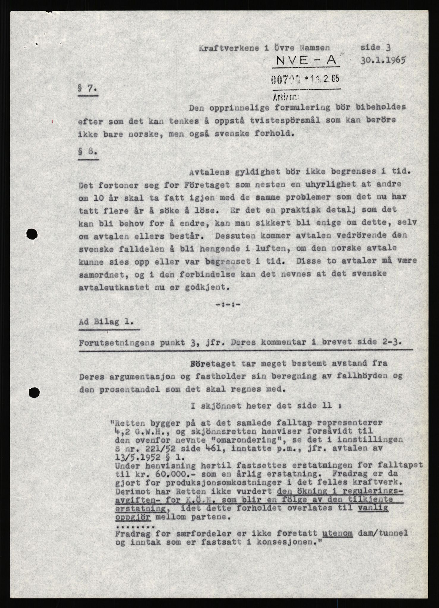 NVE, Administrasjonsdirektoratet 1961-1985, RA/S-6097/D/Dc/Dca/L0088: Limingen / Kvarnbergsvatnet, 1957-1985, s. 338