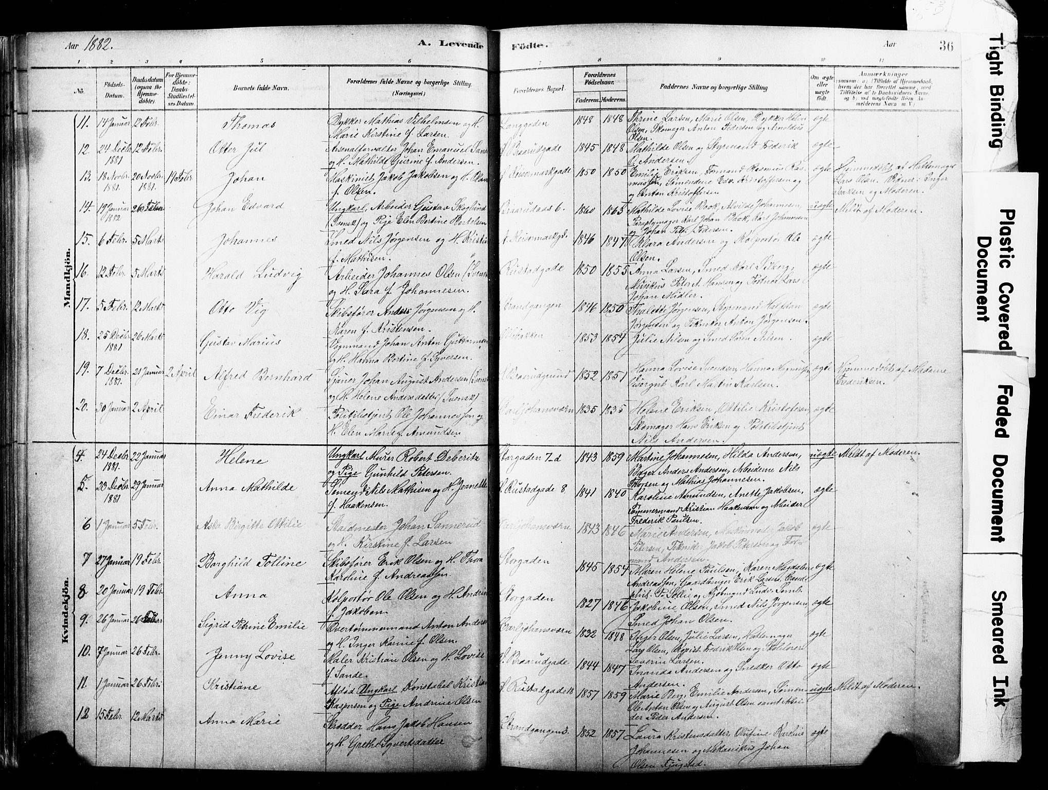 Horten kirkebøker, AV/SAKO-A-348/F/Fa/L0003: Ministerialbok nr. 3, 1878-1887, s. 36