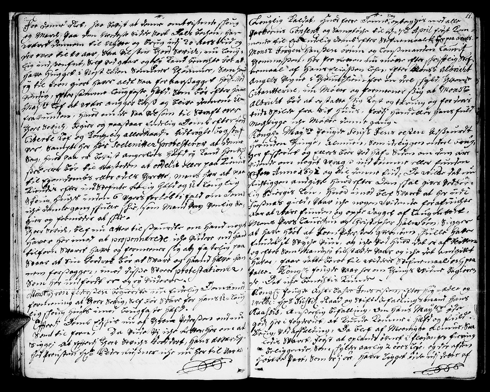 Namdal sorenskriveri, AV/SAT-A-4133/1/1/1A/L0002: Tingbok, 1693-1699, s. 10b-11a
