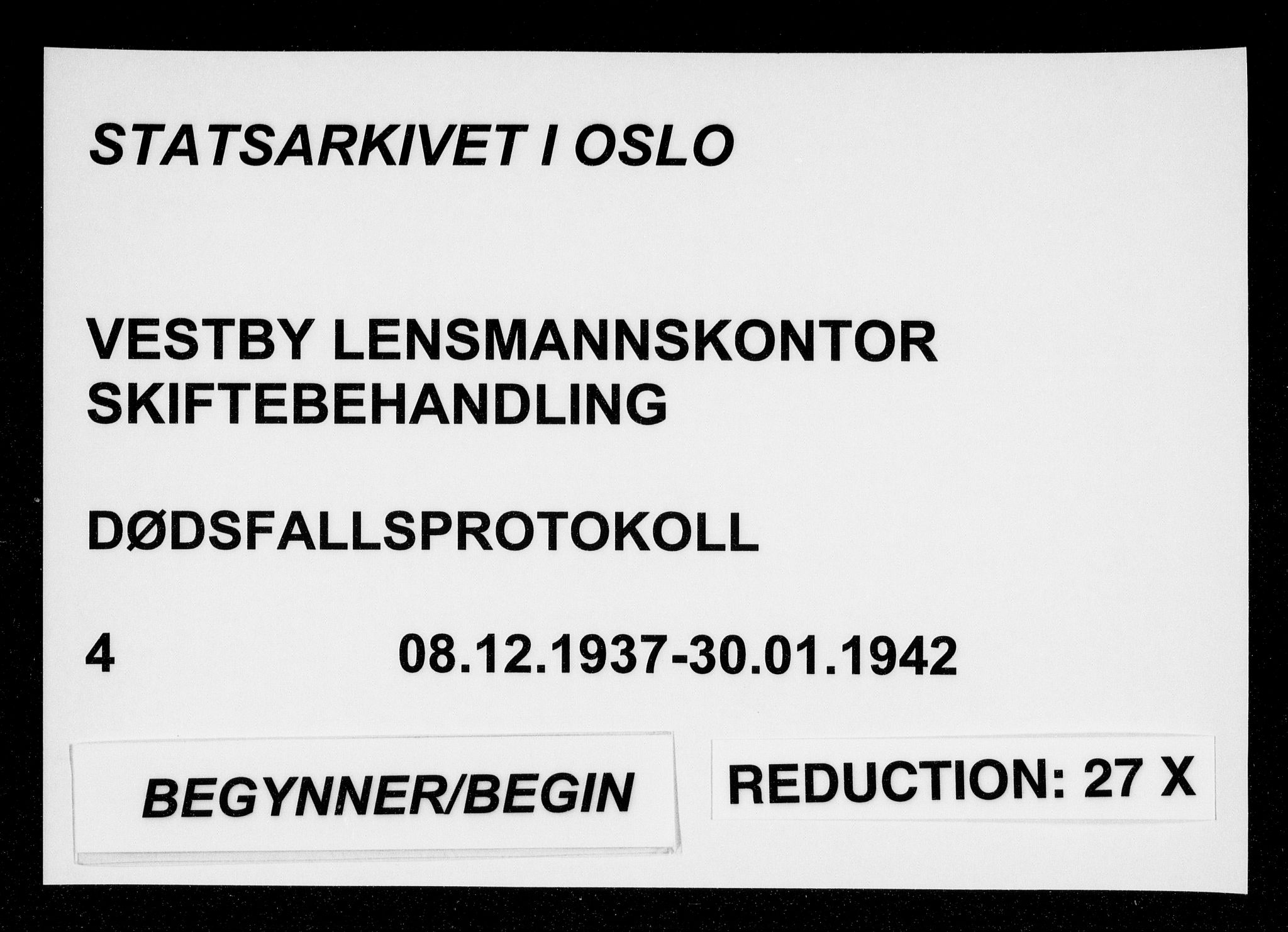 Vestby lensmannskontor, SAO/A-10110/H/Ha/Haa/L0004: Dødsfallsprotokoll, 1936-1942