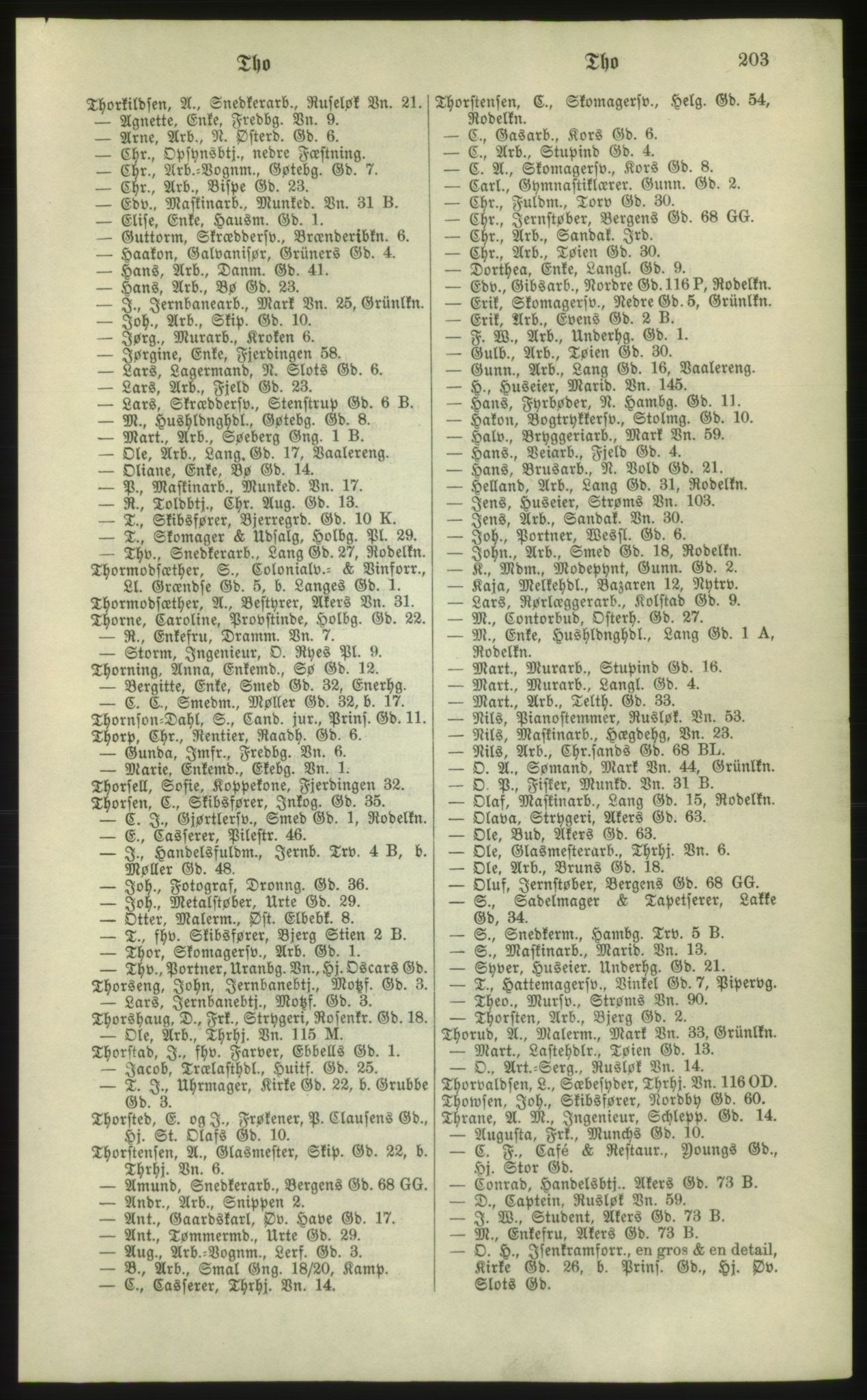 Kristiania/Oslo adressebok, PUBL/-, 1881, s. 203