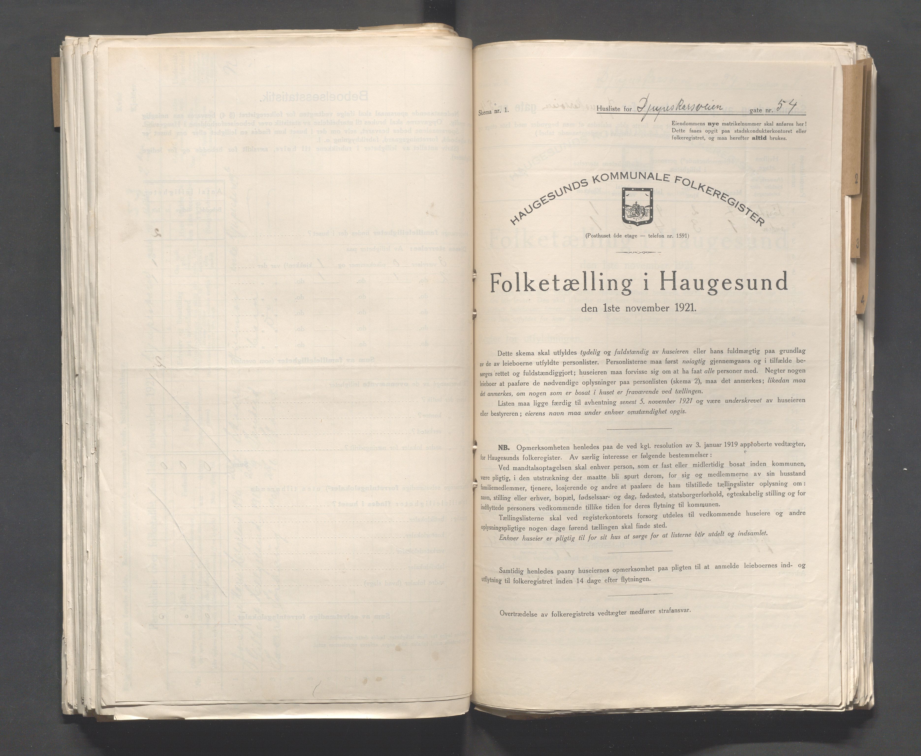 IKAR, Kommunal folketelling 1.11.1921 for Haugesund, 1921, s. 638