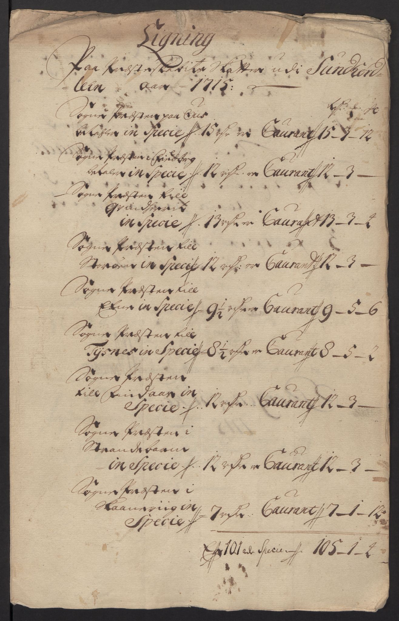 Rentekammeret inntil 1814, Reviderte regnskaper, Fogderegnskap, RA/EA-4092/R48/L2991: Fogderegnskap Sunnhordland og Hardanger, 1715, s. 33