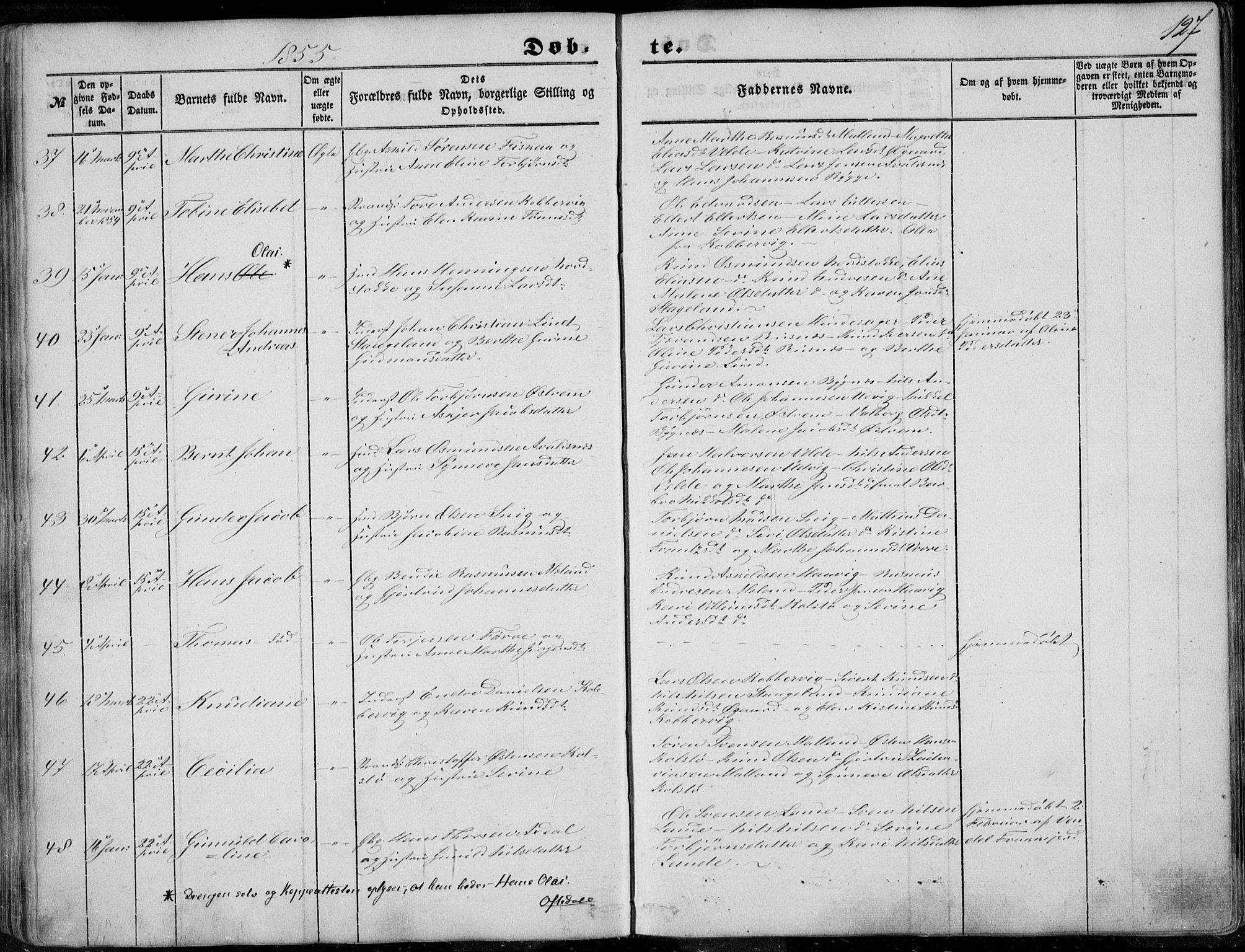 Avaldsnes sokneprestkontor, AV/SAST-A -101851/H/Ha/Haa/L0008: Ministerialbok nr. A 8, 1847-1857, s. 127
