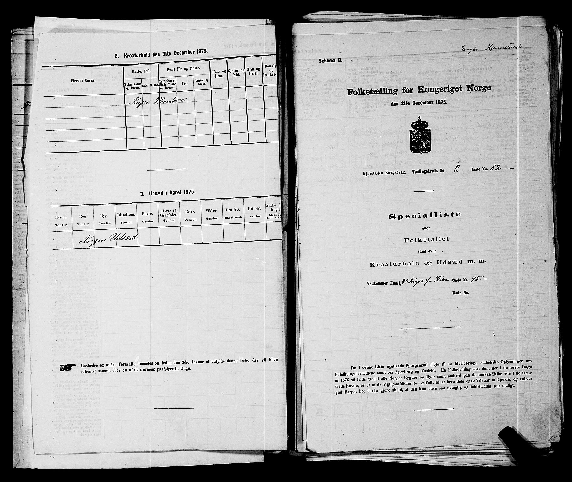 SAKO, Folketelling 1875 for 0604B Kongsberg prestegjeld, Kongsberg kjøpstad, 1875, s. 211