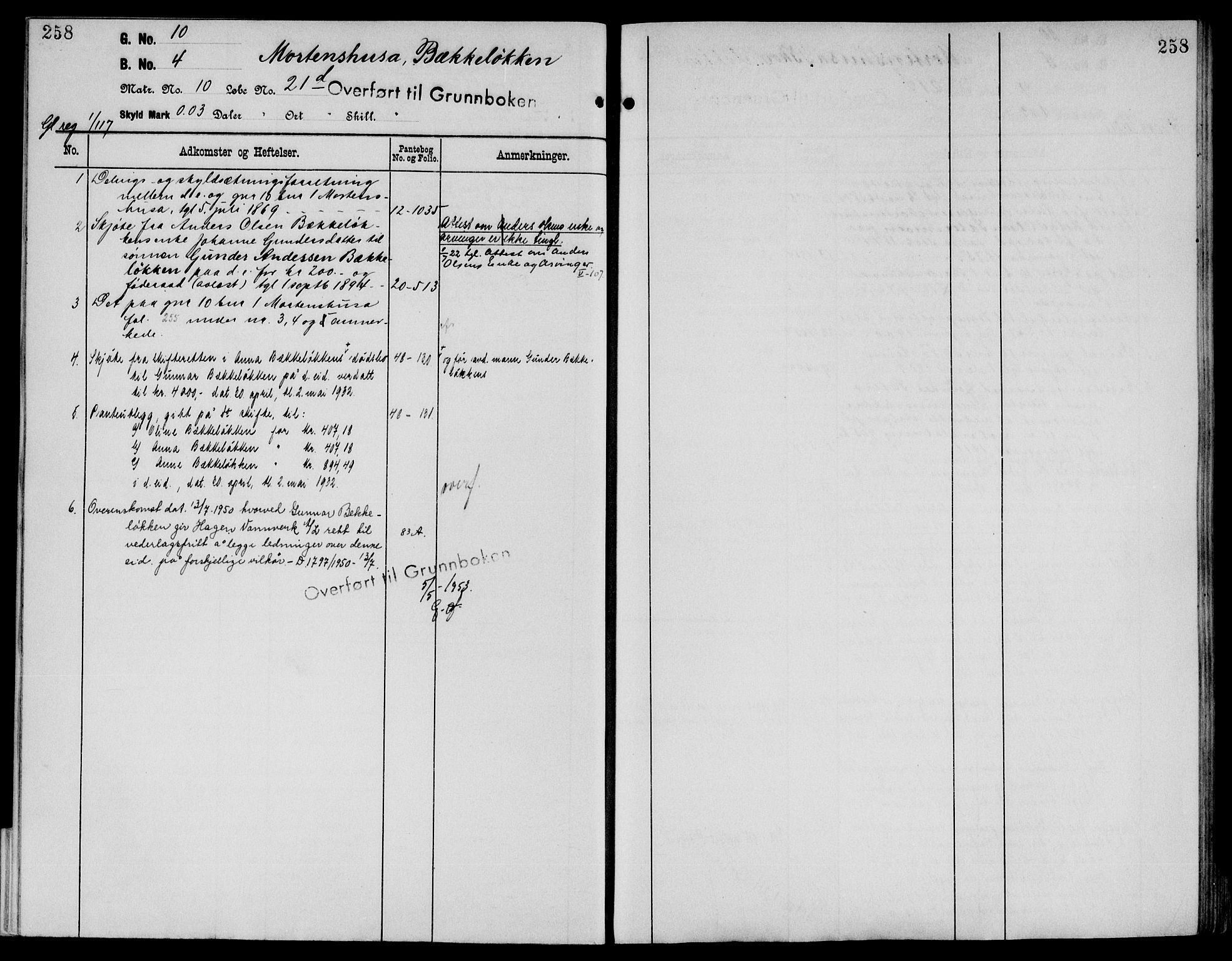 Sør-Østerdal sorenskriveri, AV/SAH-TING-018/H/Ha/Haa/L0019: Panteregister nr. 1, 1922-1954, s. 258