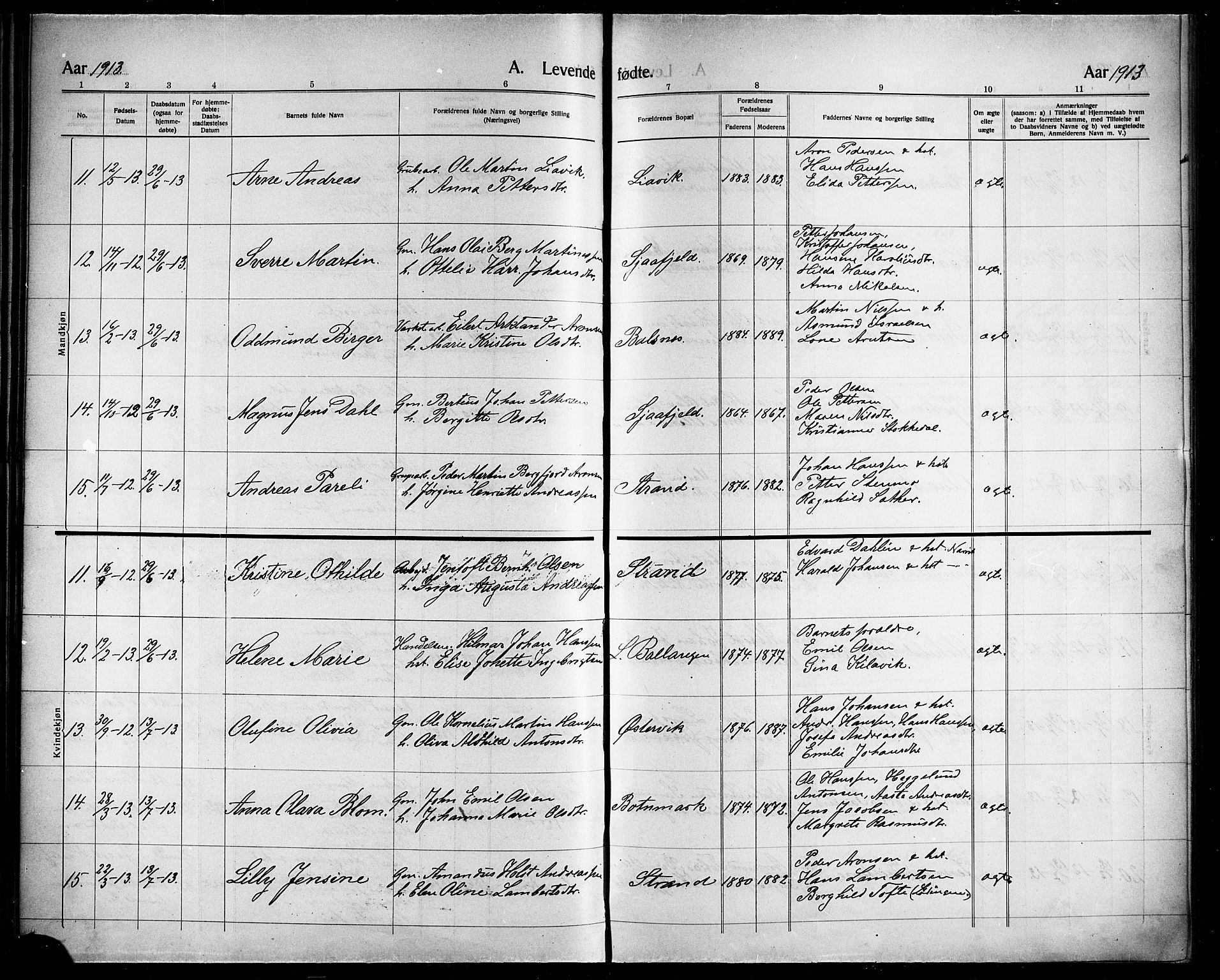 Ministerialprotokoller, klokkerbøker og fødselsregistre - Nordland, AV/SAT-A-1459/863/L0916: Klokkerbok nr. 863C06, 1907-1921