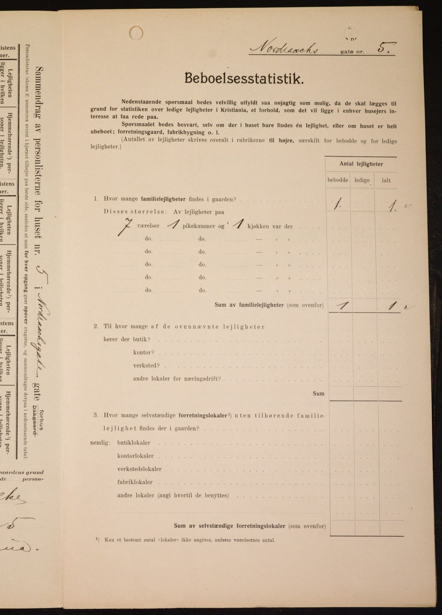 OBA, Kommunal folketelling 1.2.1909 for Kristiania kjøpstad, 1909, s. 66896