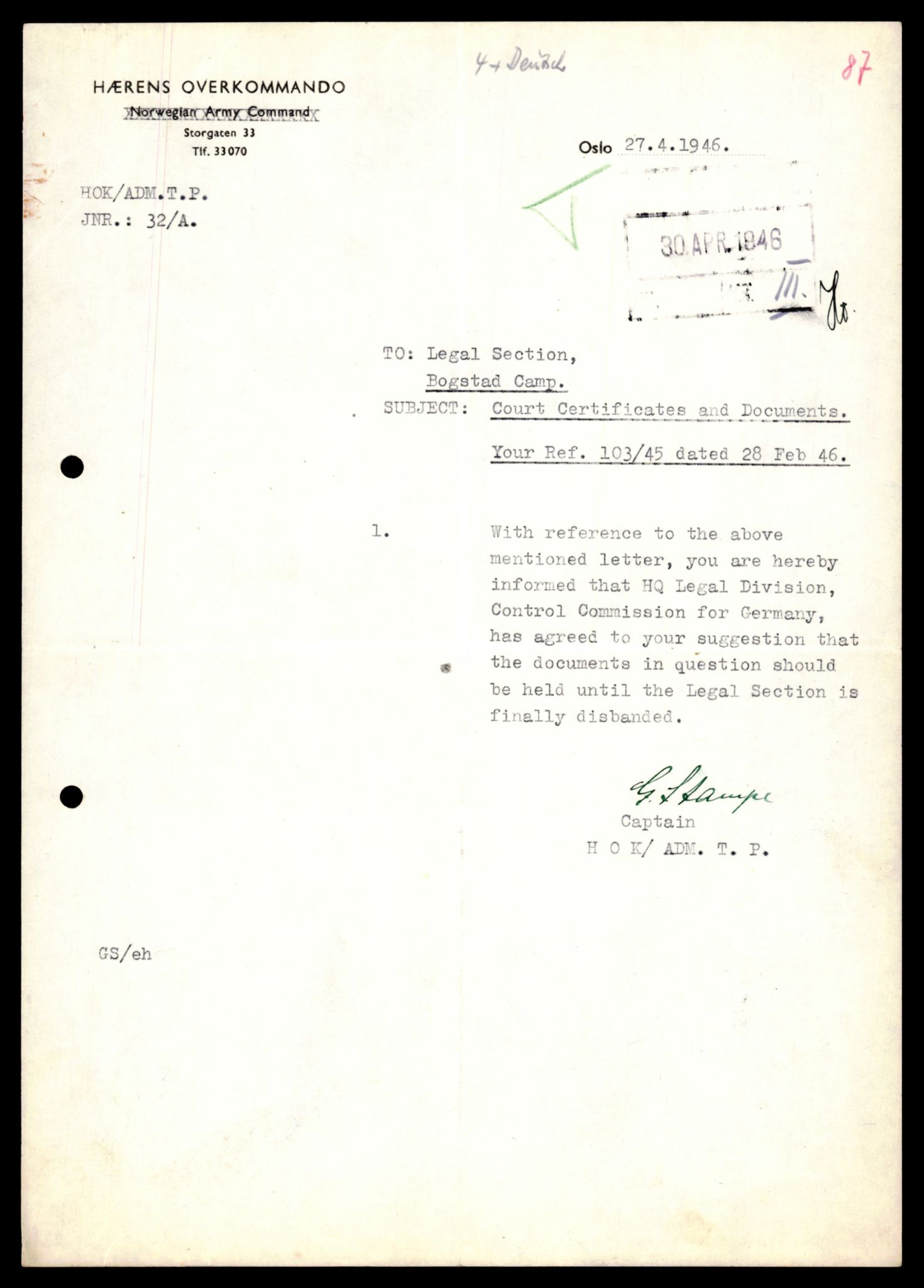 Forsvarets Overkommando. 2 kontor. Arkiv 11.4. Spredte tyske arkivsaker, AV/RA-RAFA-7031/D/Dar/Darc/L0009: FO.II, 1945-1948, s. 176